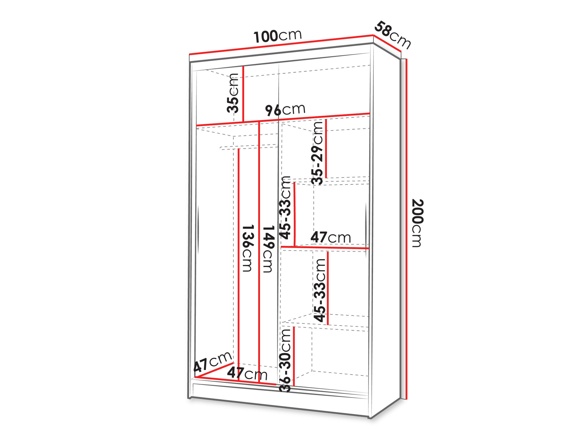Kleiderschrank Closico 168 (Sonoma Eichenholzoptik + Weiß)