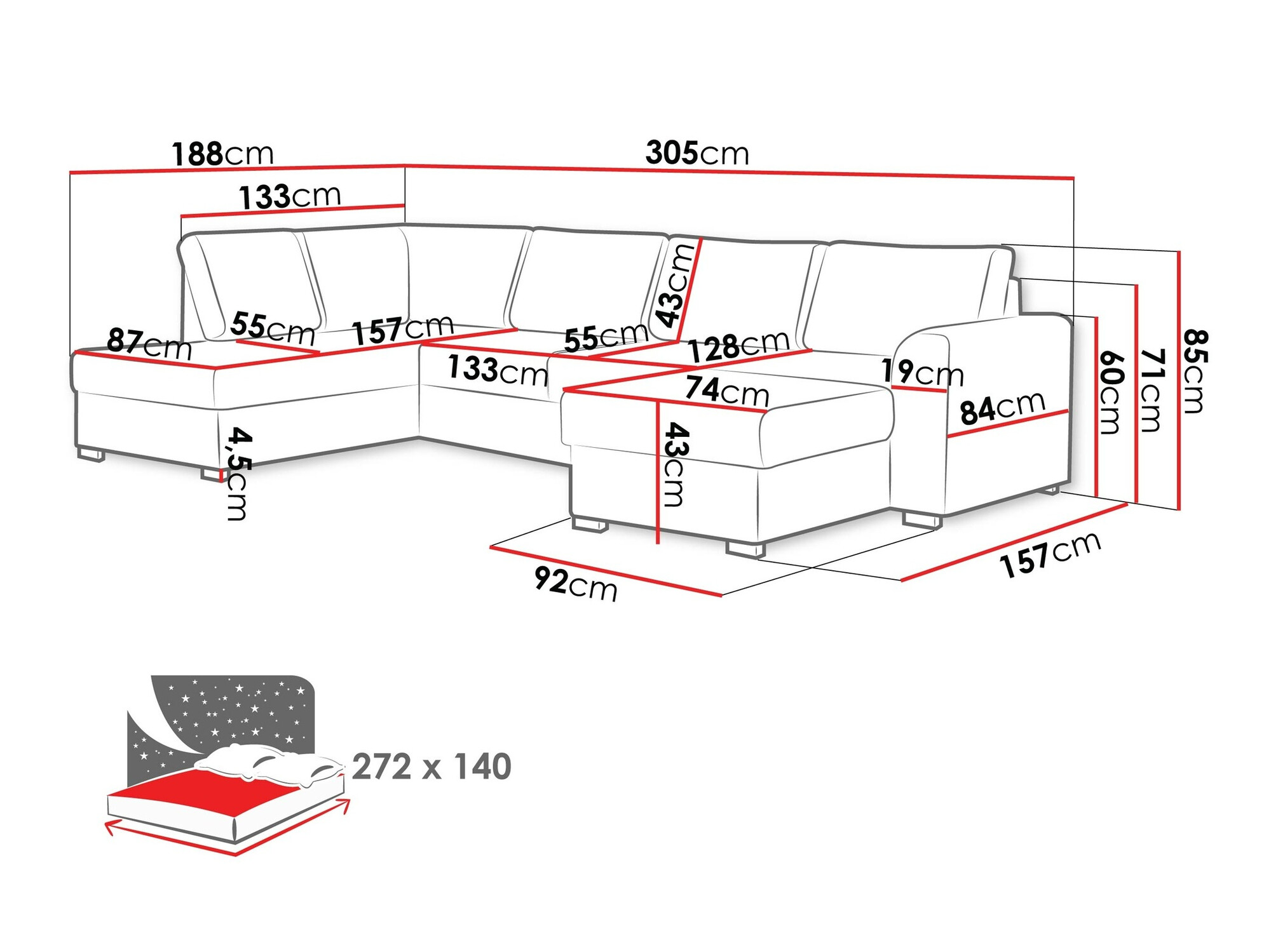 Ecksofa Comfivo Flumen (Abriamo 03)