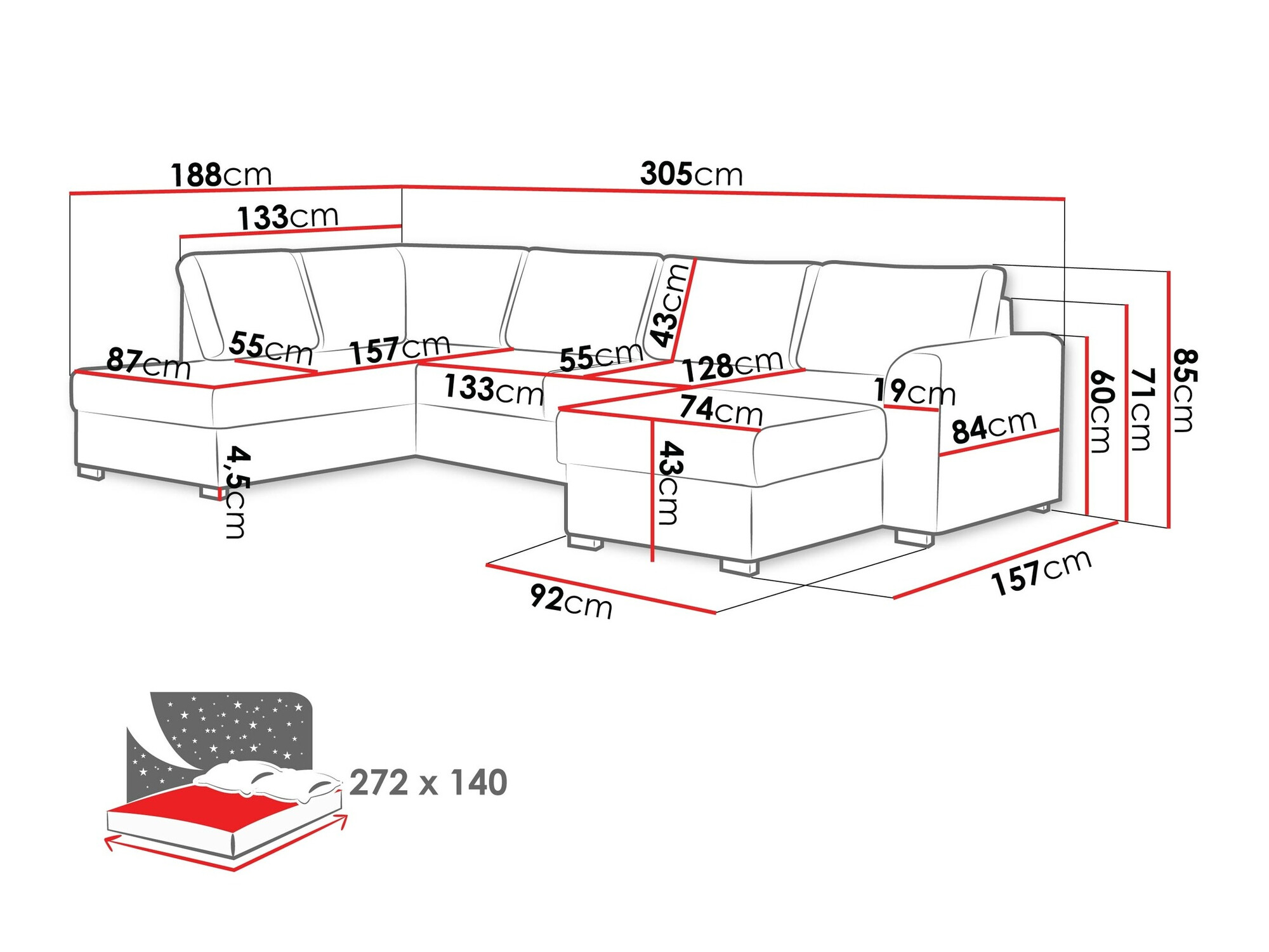 Ecksofa Comfivo Flumen (Abriamo 03)