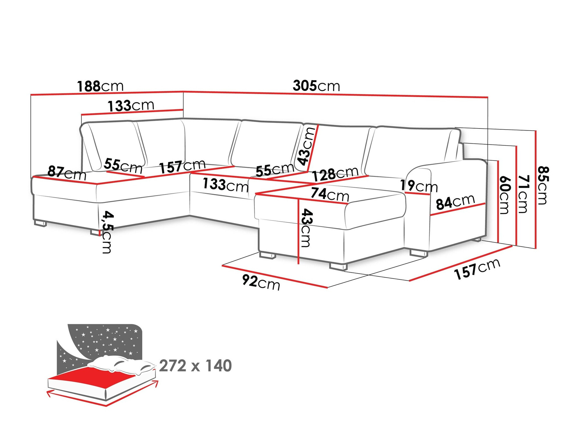 Ecksofa Comfivo Flumen (Twist 21)