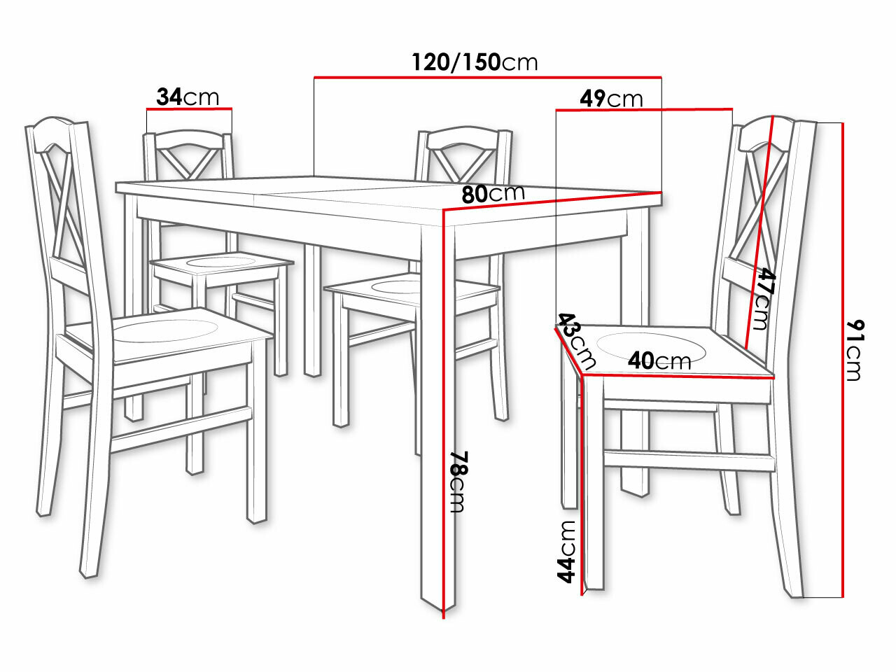 Essgruppe Victorville 280 (Schwarz + Artisan Eichenholzoptik)