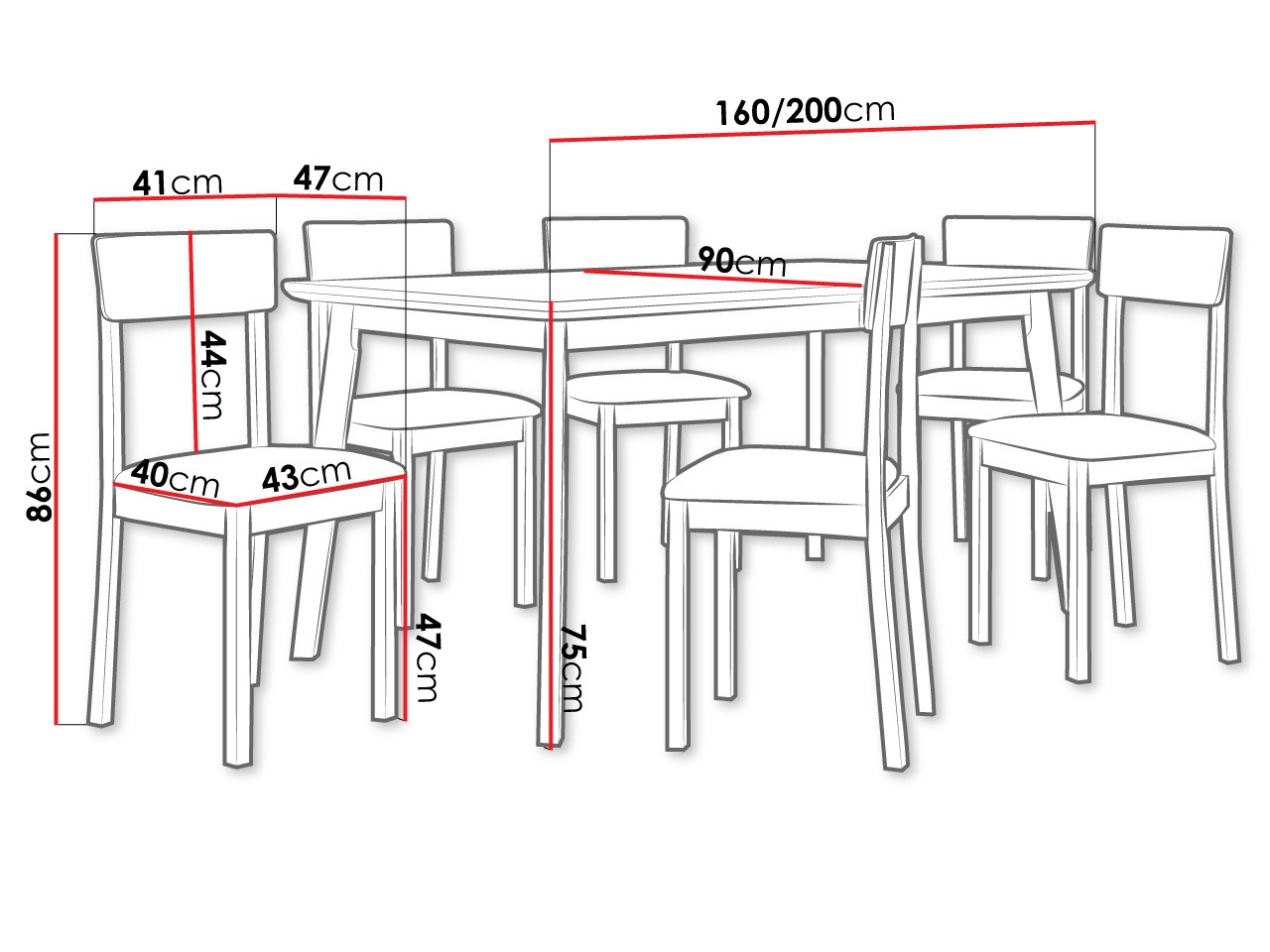 Essgruppe Victorville 350 (Weiß)