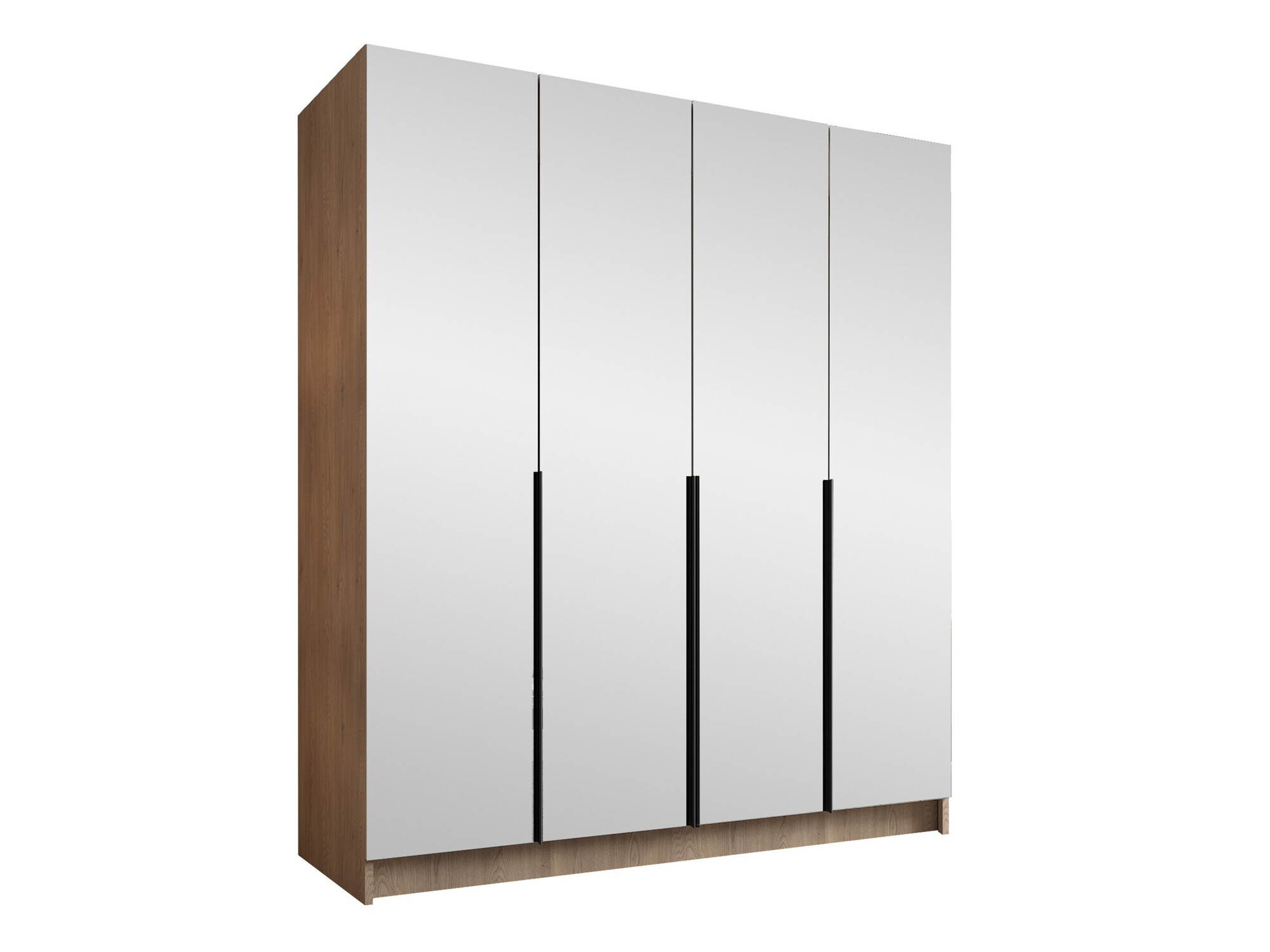 Kleiderschrank Closico Navor III (Helles Holz + Schwarz)
