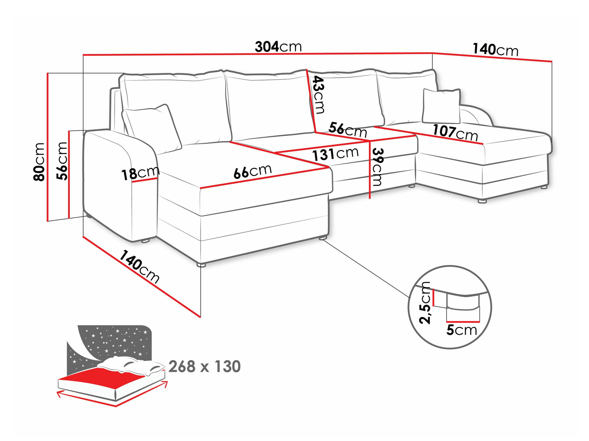 Ecksofa Comfivo Melissa III (Manila 18 + Manila 16)