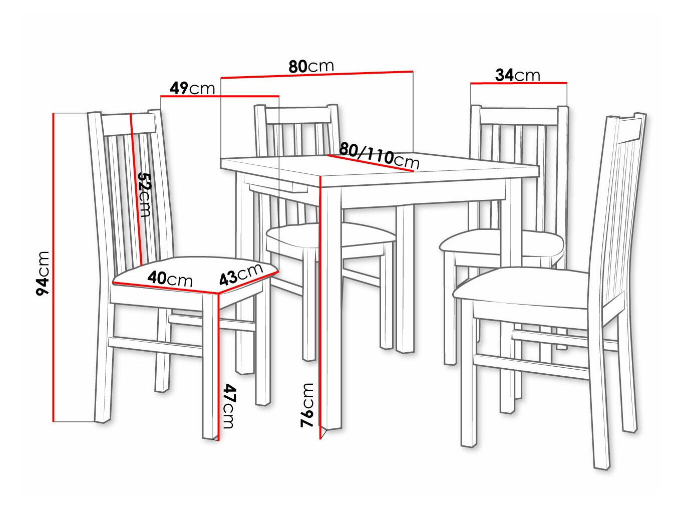 Essgruppe Victorville 263 (Nussholzoptik)