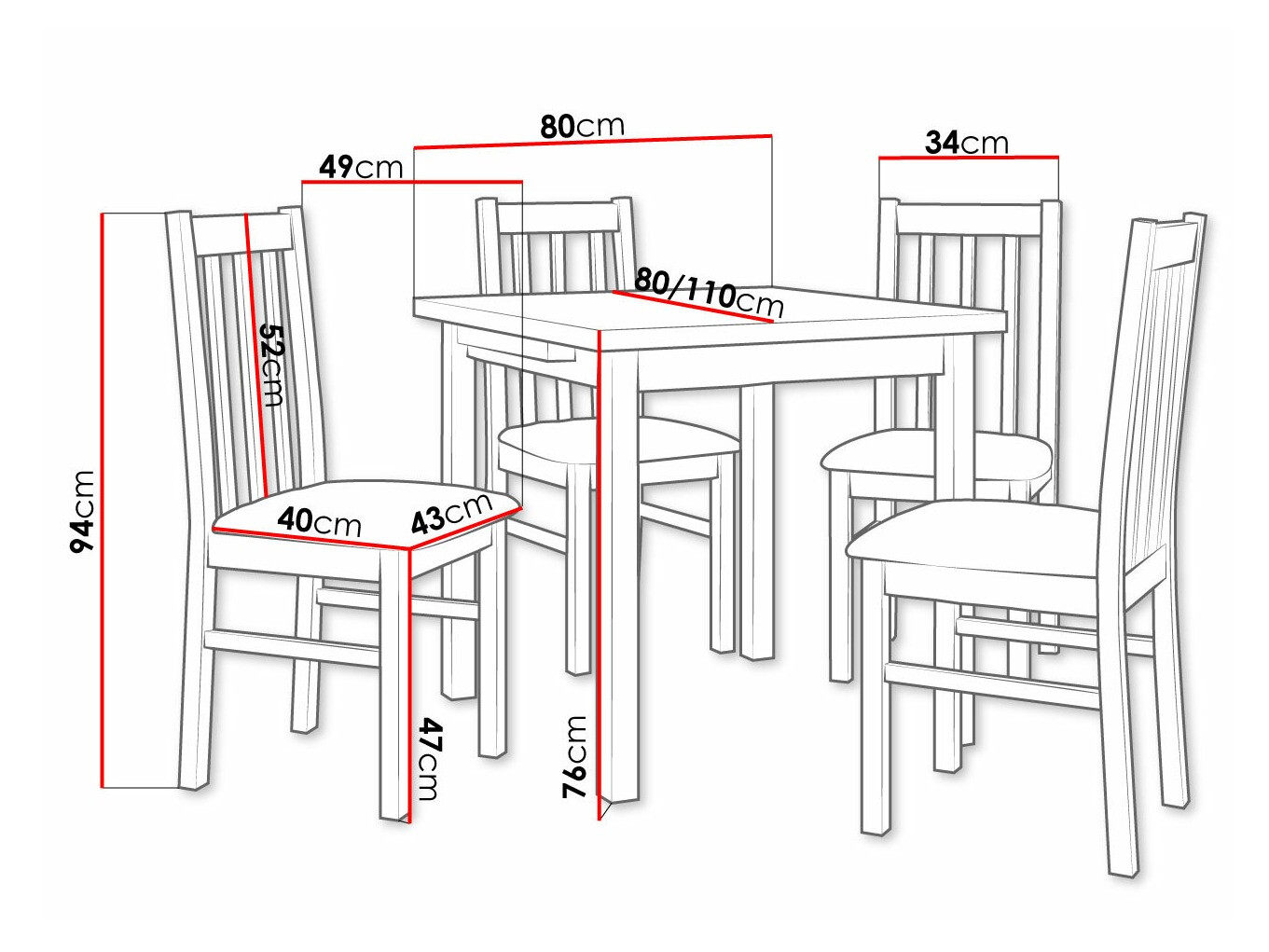 Essgruppe Victorville 263 (Sonoma Eichenholzoptik)