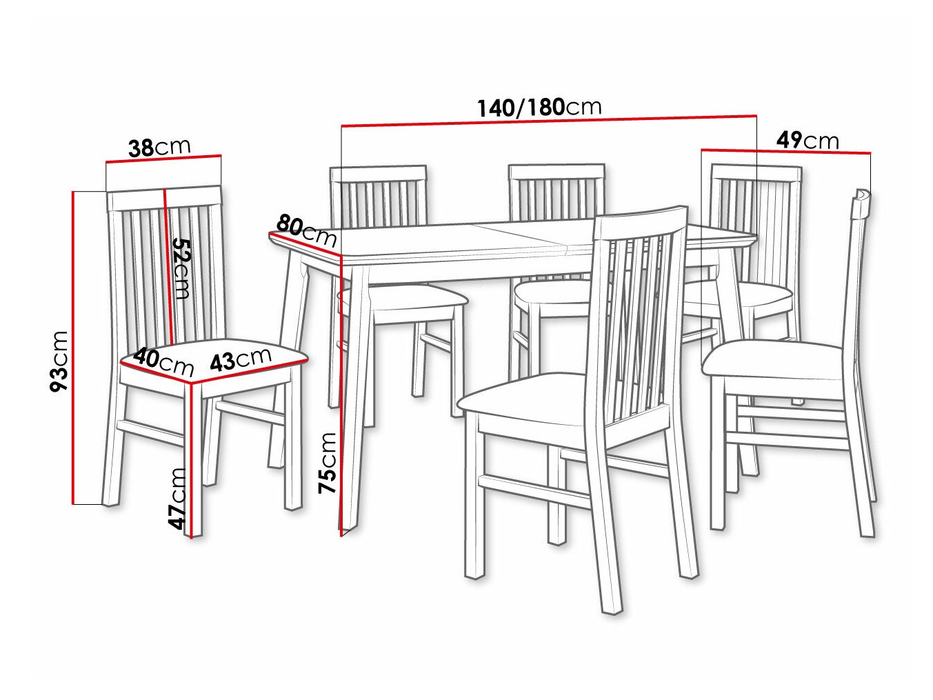Essgruppe Victorville 267 (Sonoma Eichenholzoptik)