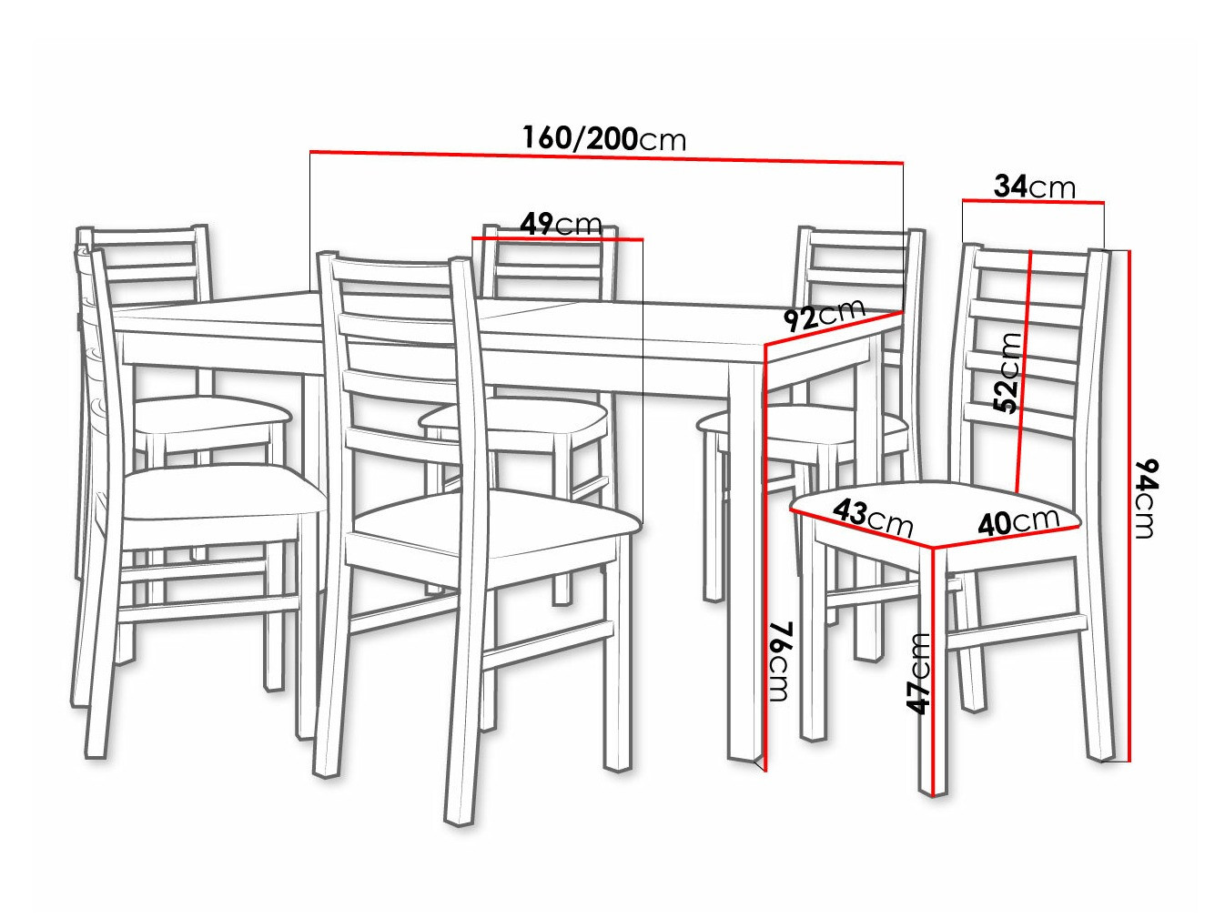 Essgruppe Victorville 307 (Sonoma Eichenholzoptik)