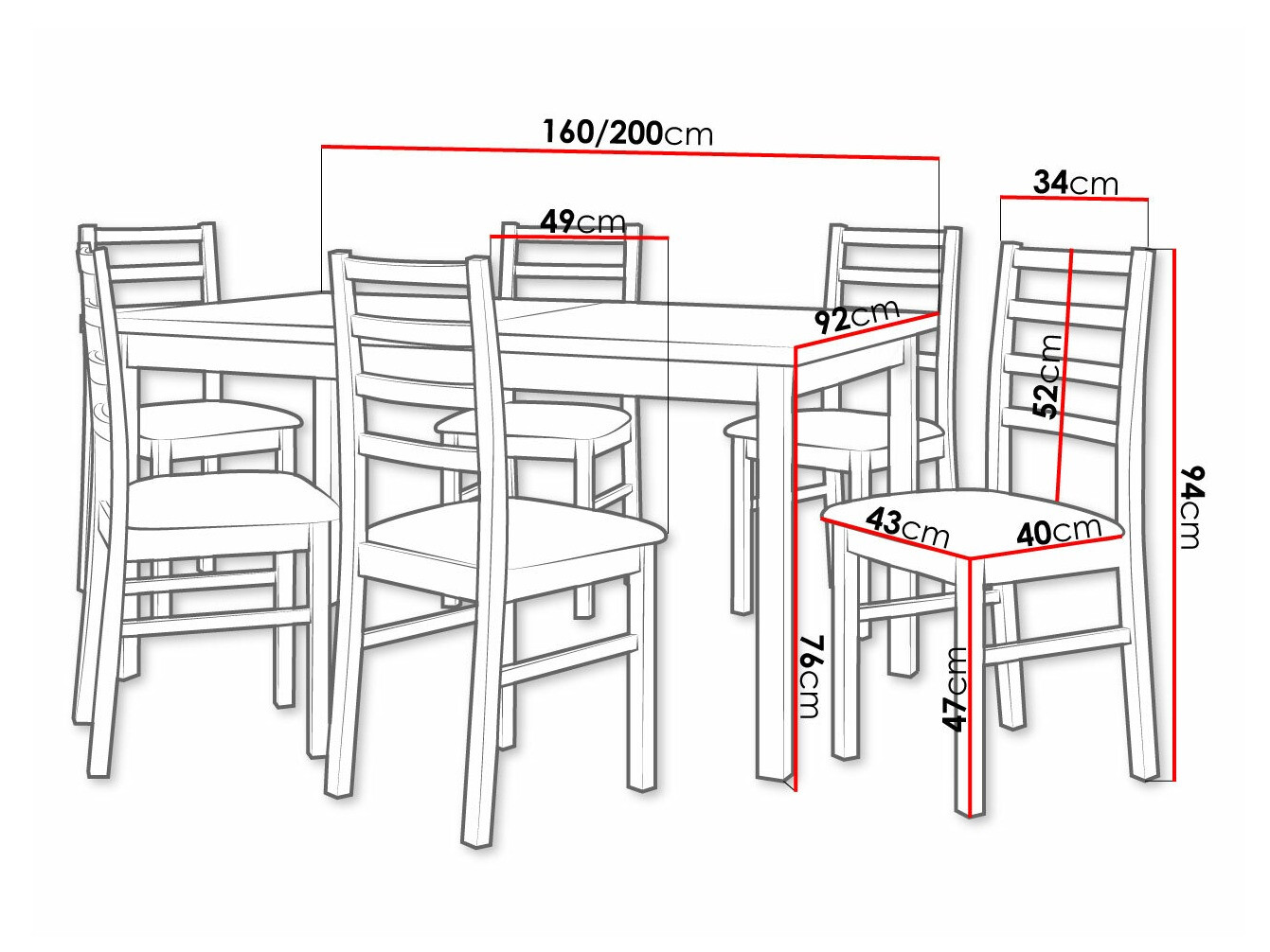 Essgruppe Victorville 307 (Sonoma Eichenholzoptik)