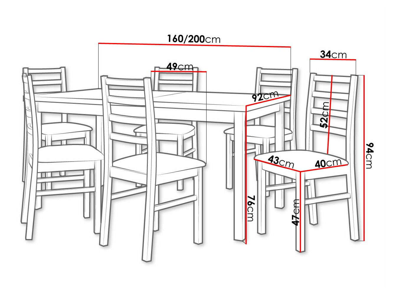 Essgruppe Victorville 307 (Sonoma Eichenholzoptik)
