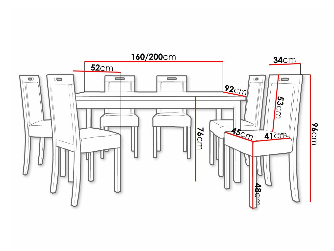 Essgruppe Victorville 308 (Nussholzoptik)