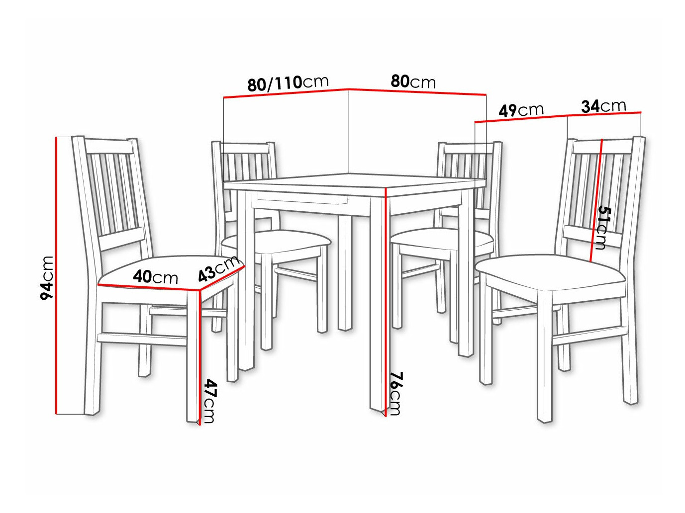 Essgruppe Victorville 314 (Nussholzoptik)