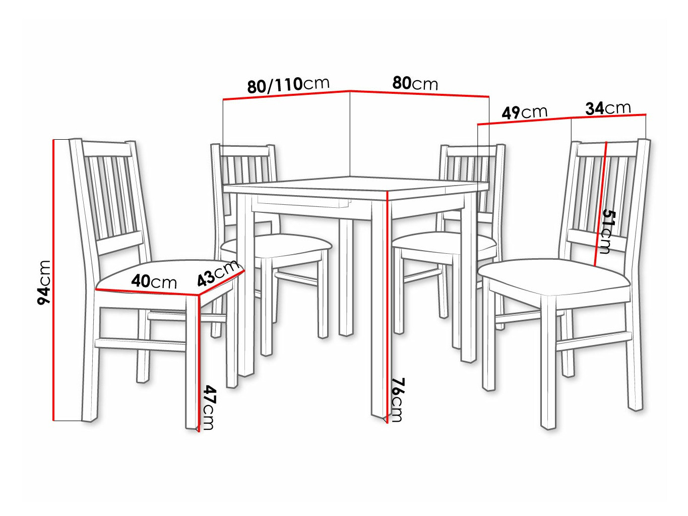 Essgruppe Victorville 314 (Nussholzoptik)