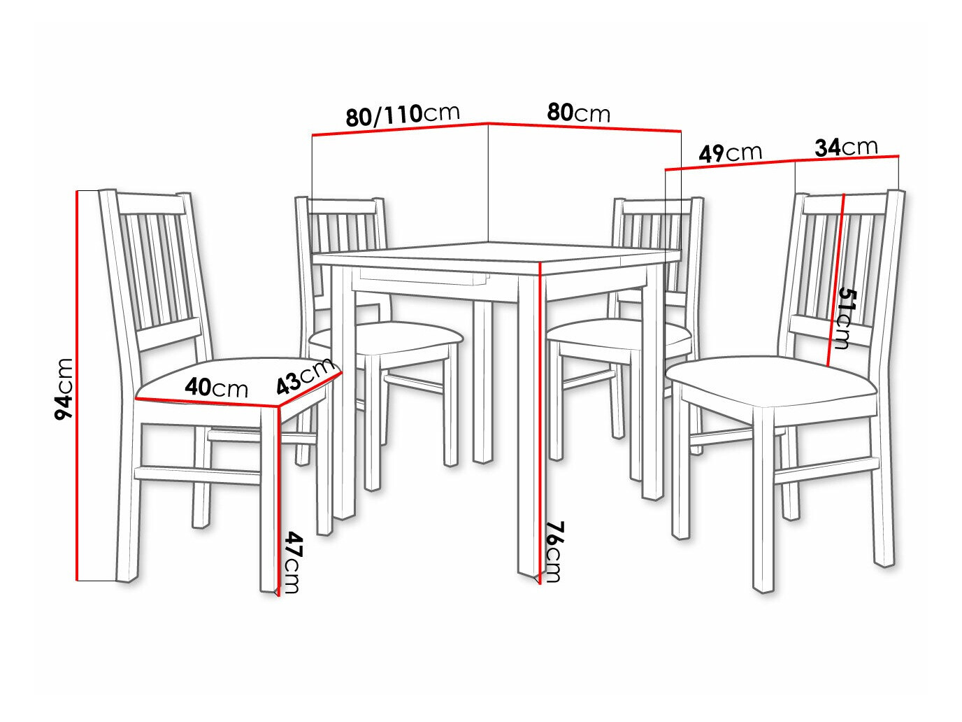 Essgruppe Victorville 314 (Sonoma Eichenholzoptik)