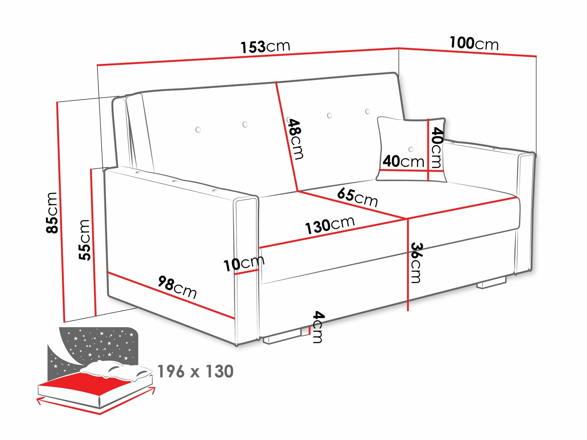 Schlafsofa Caelrin III (Coral 75)