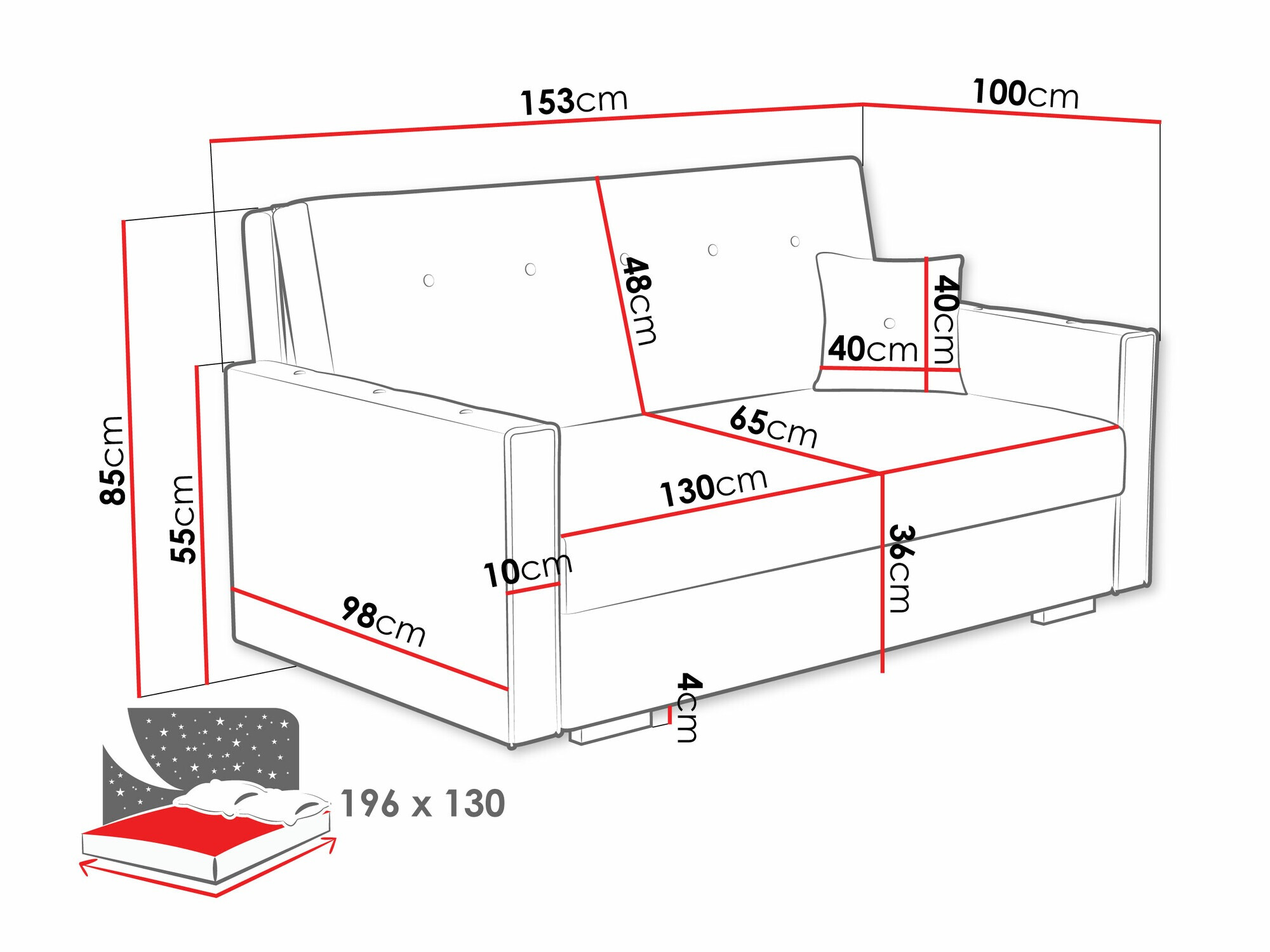 Schlafsofa Columbus 234 (Coral 80)