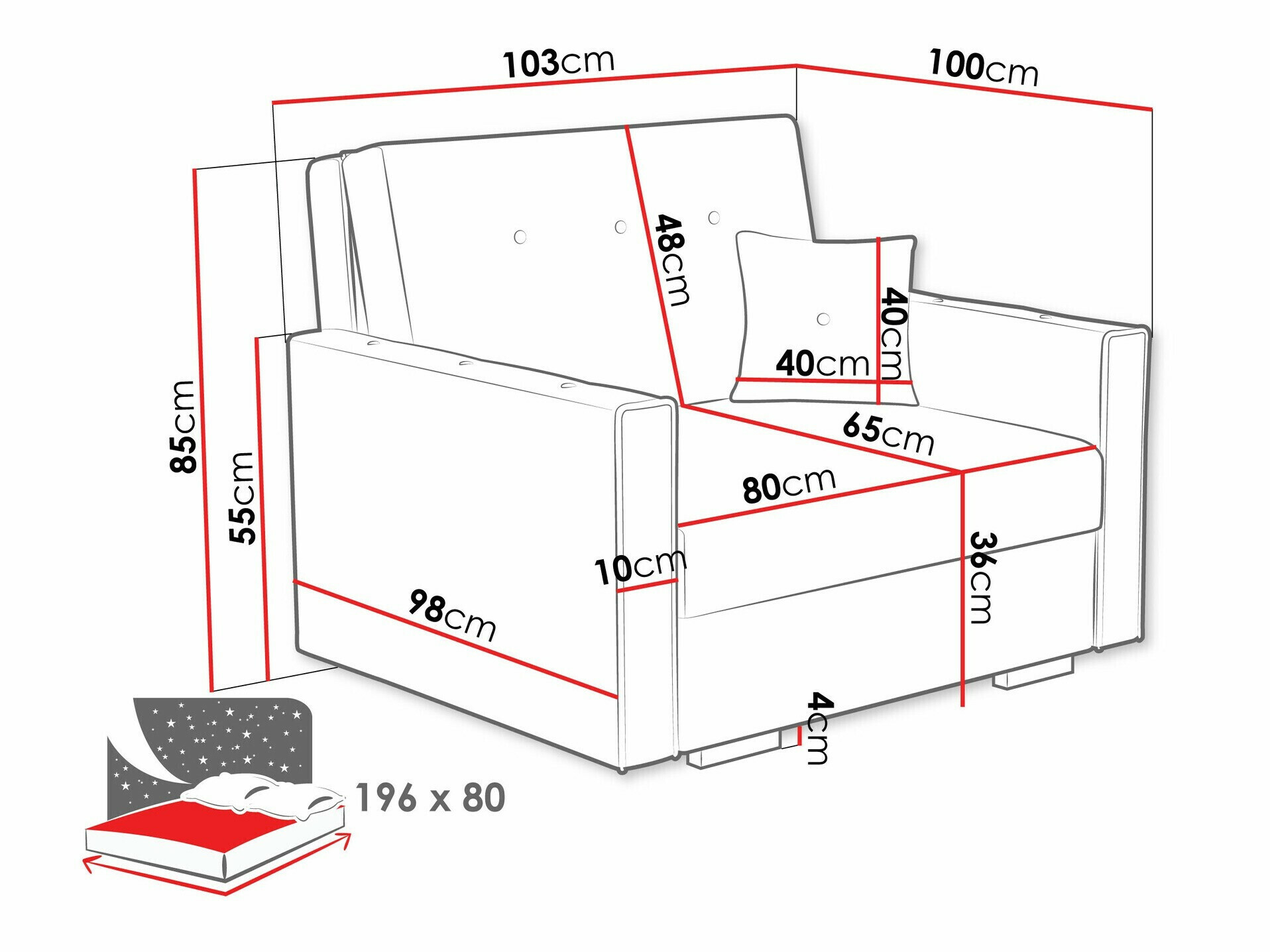 Sessel Caelrin I (Coral 75)