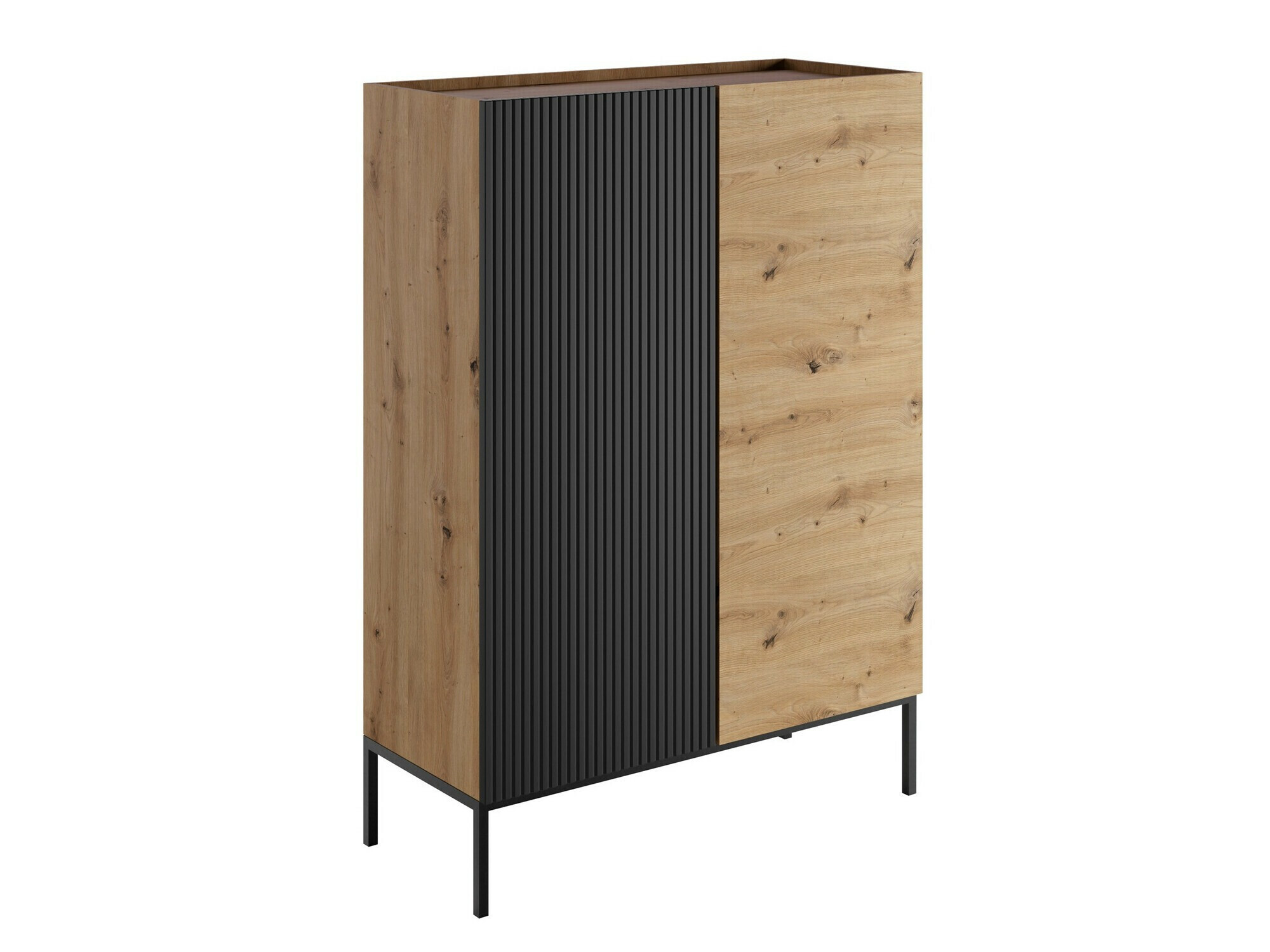 Regal Lunole 100 (Artisan Eichenholzoptik + Schwarz)