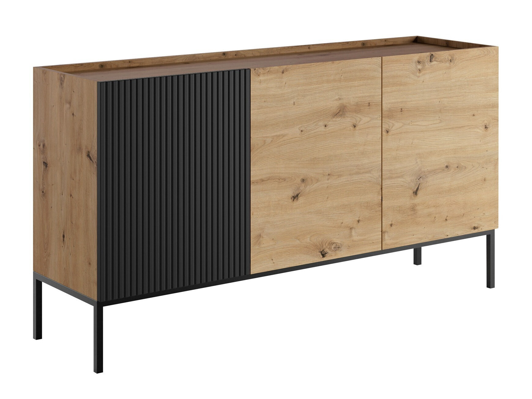 Sideboard Lunole 101 (Artisan Eichenholzoptik + Schwarz)