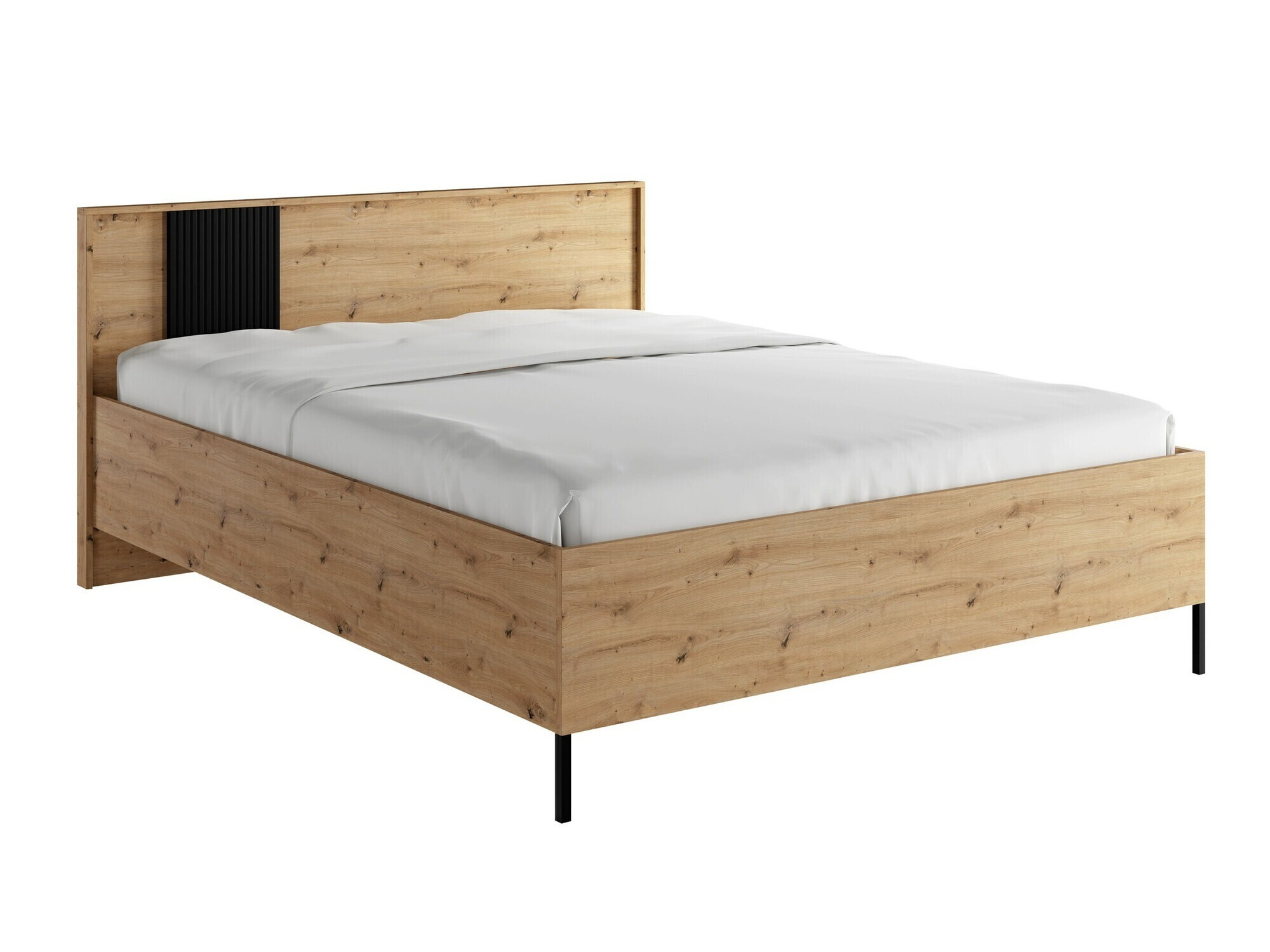 Bett Lunole 105 (Artisan Eichenholzoptik + Schwarz)