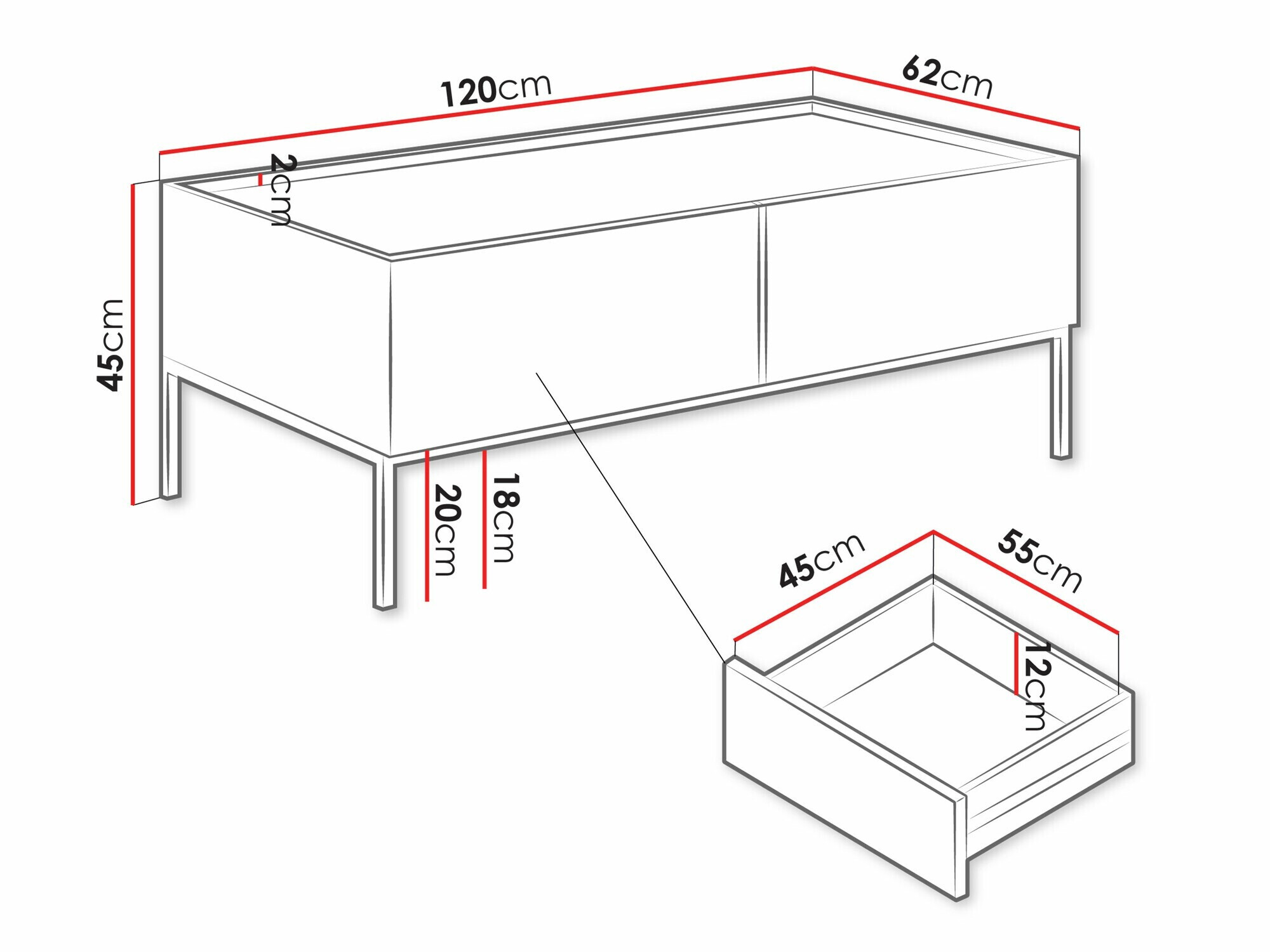 Couchtisch Lunole 104 (Kaschmir)