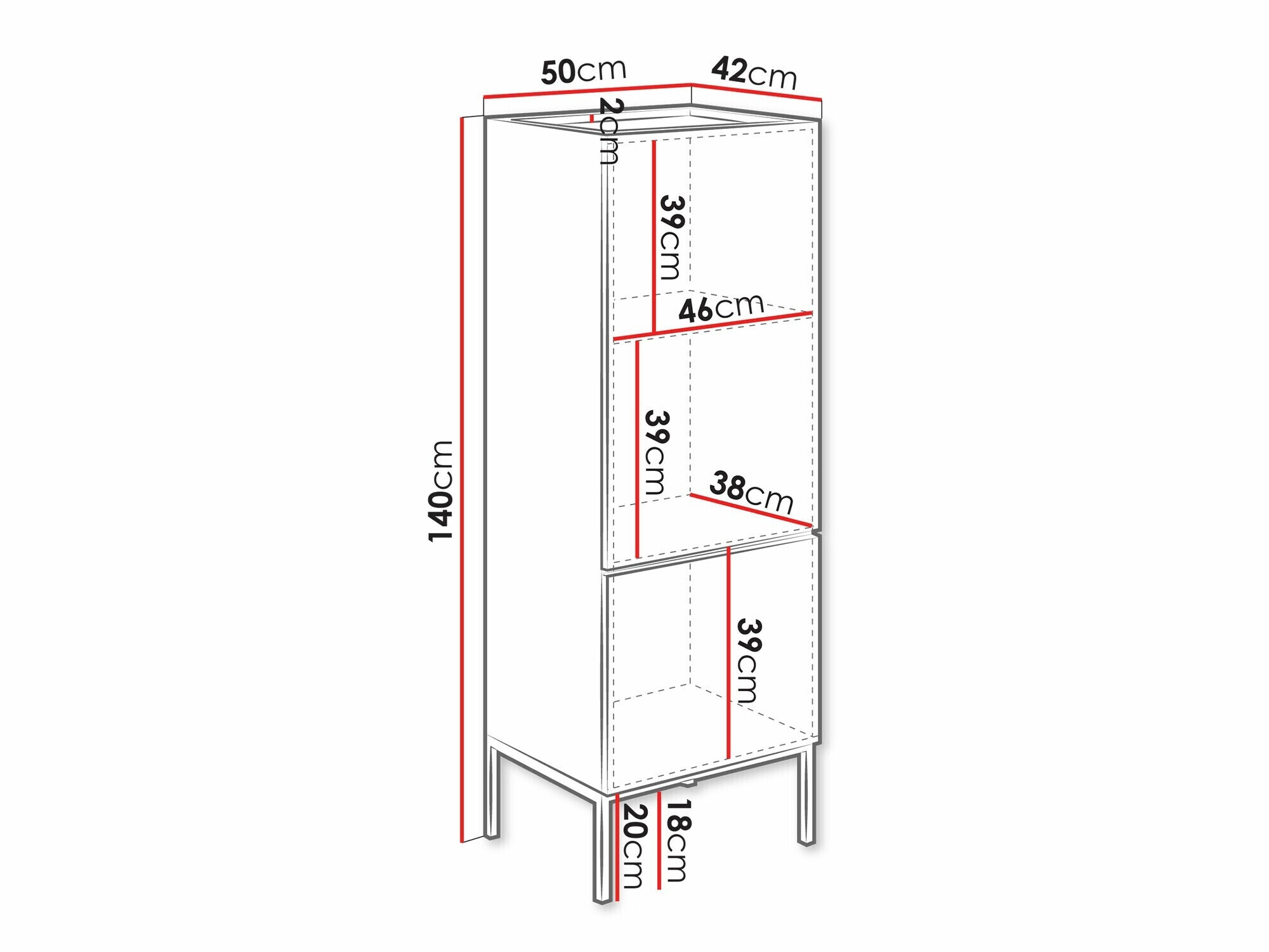 Regal Lunole 102 (Artisan Eichenholzoptik + Schwarz)