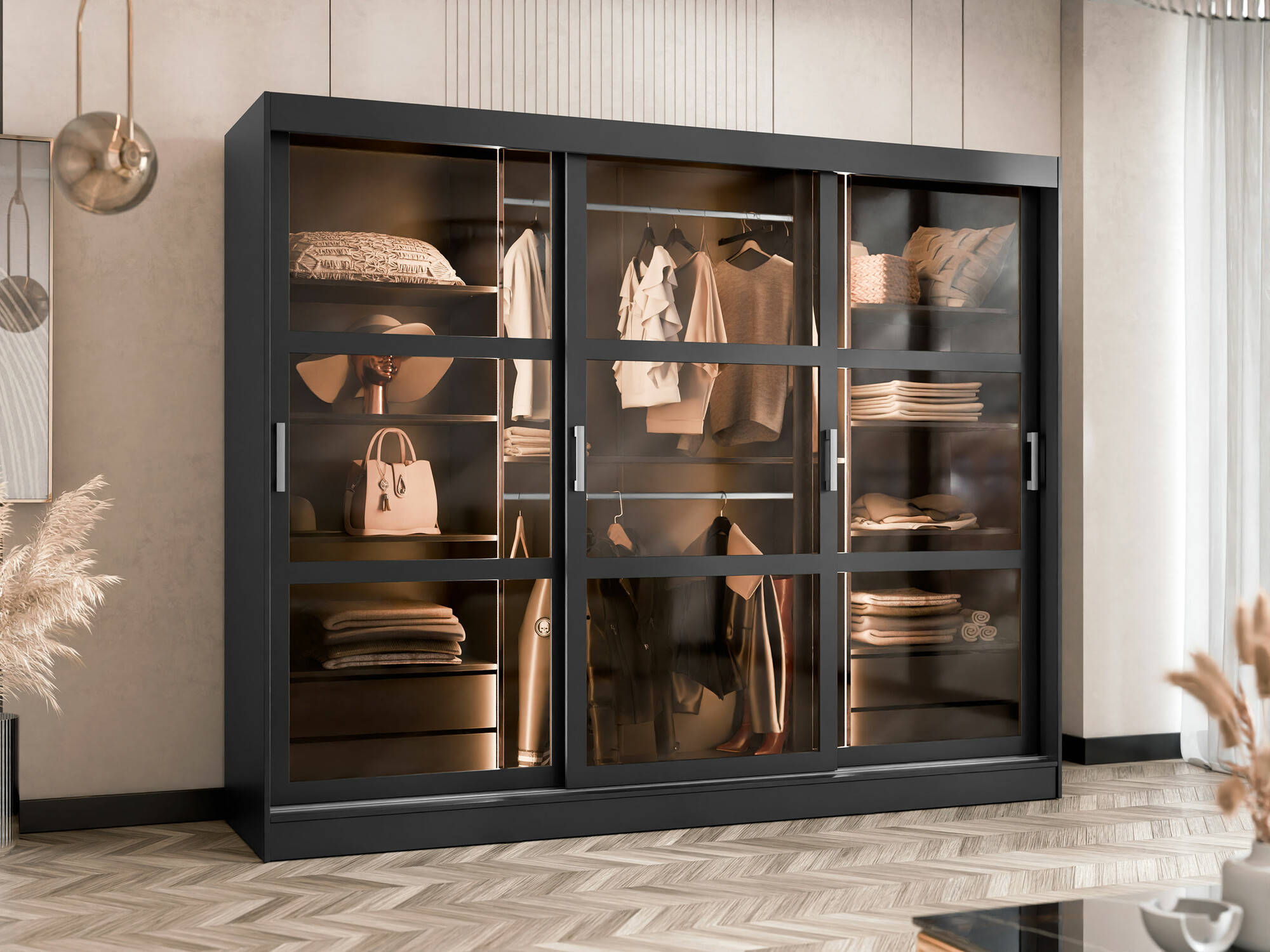 Kleiderschrank Comfivo Opus (Schwarz)