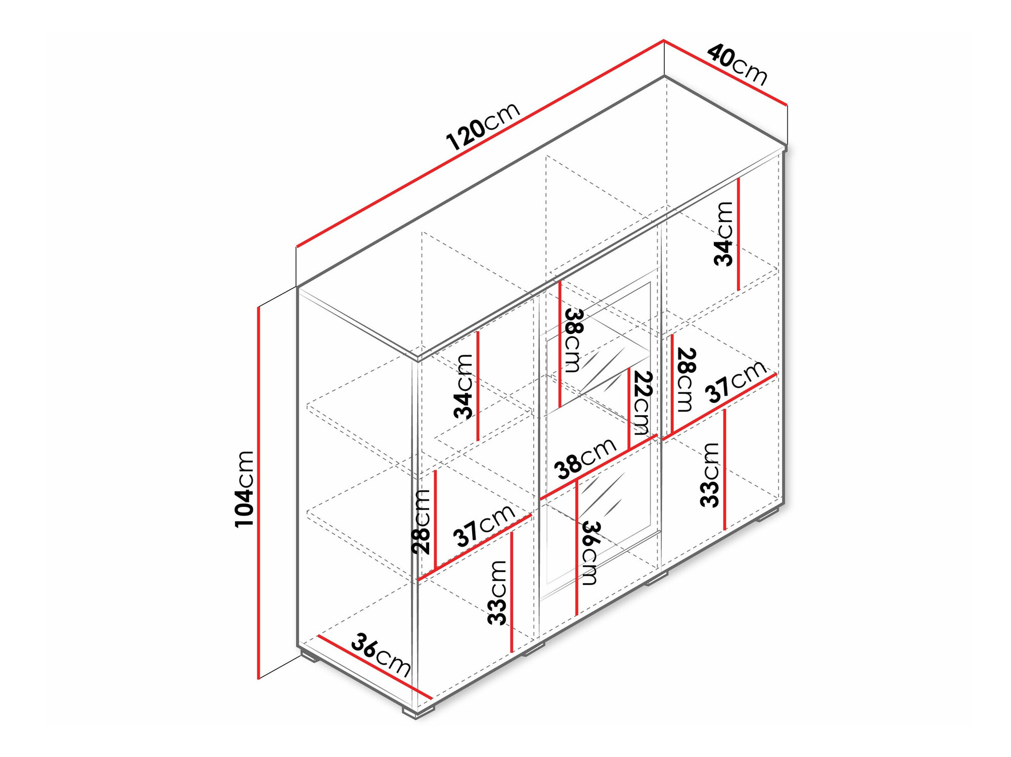 Sideboard Mirfivo 103 (Graphit)
