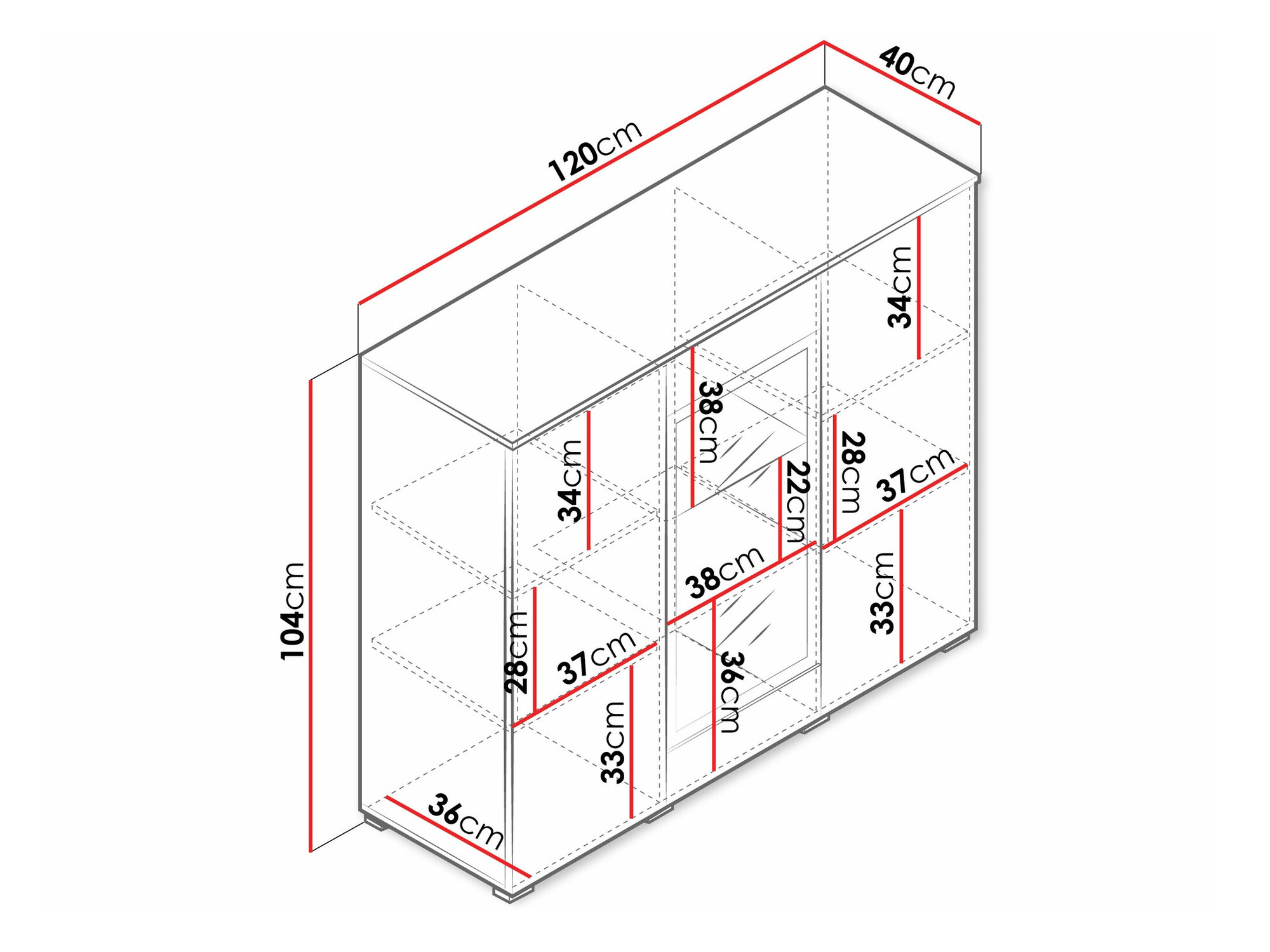 Sideboard Mirfivo 103 (Graphit)