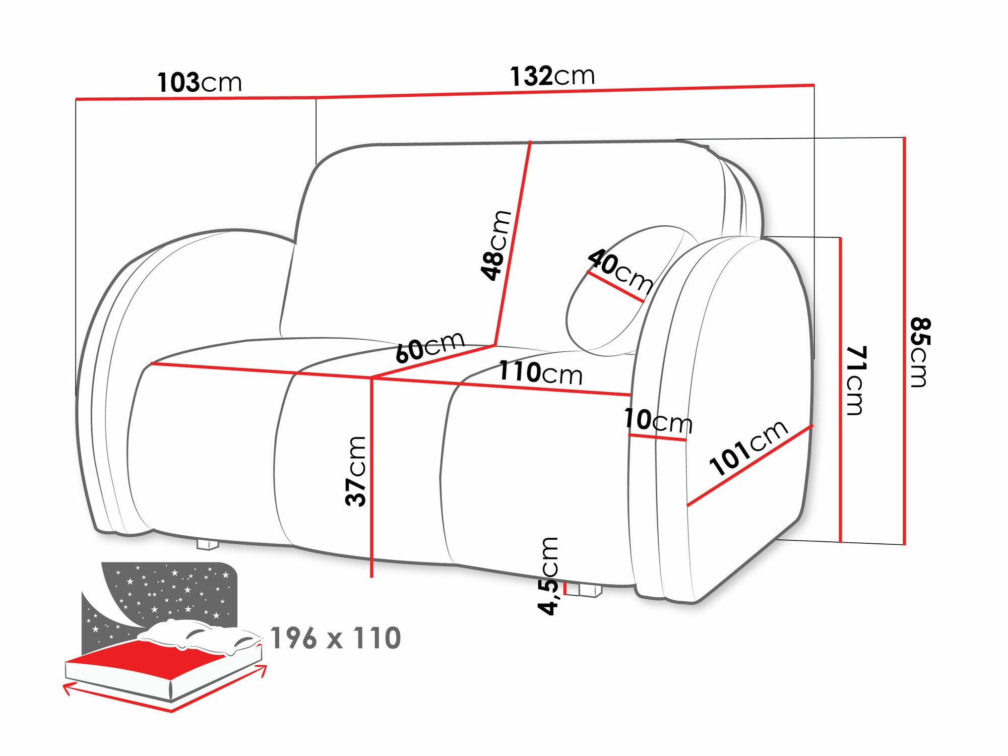 Schlafsofa Columbus 243 (Velo 633)