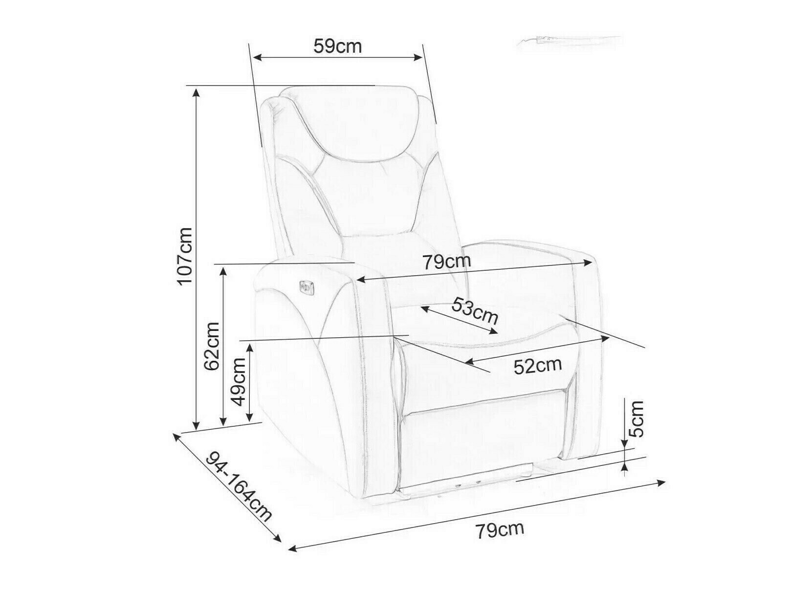 Sessel Liegesessel Detroit 167 (Braun)