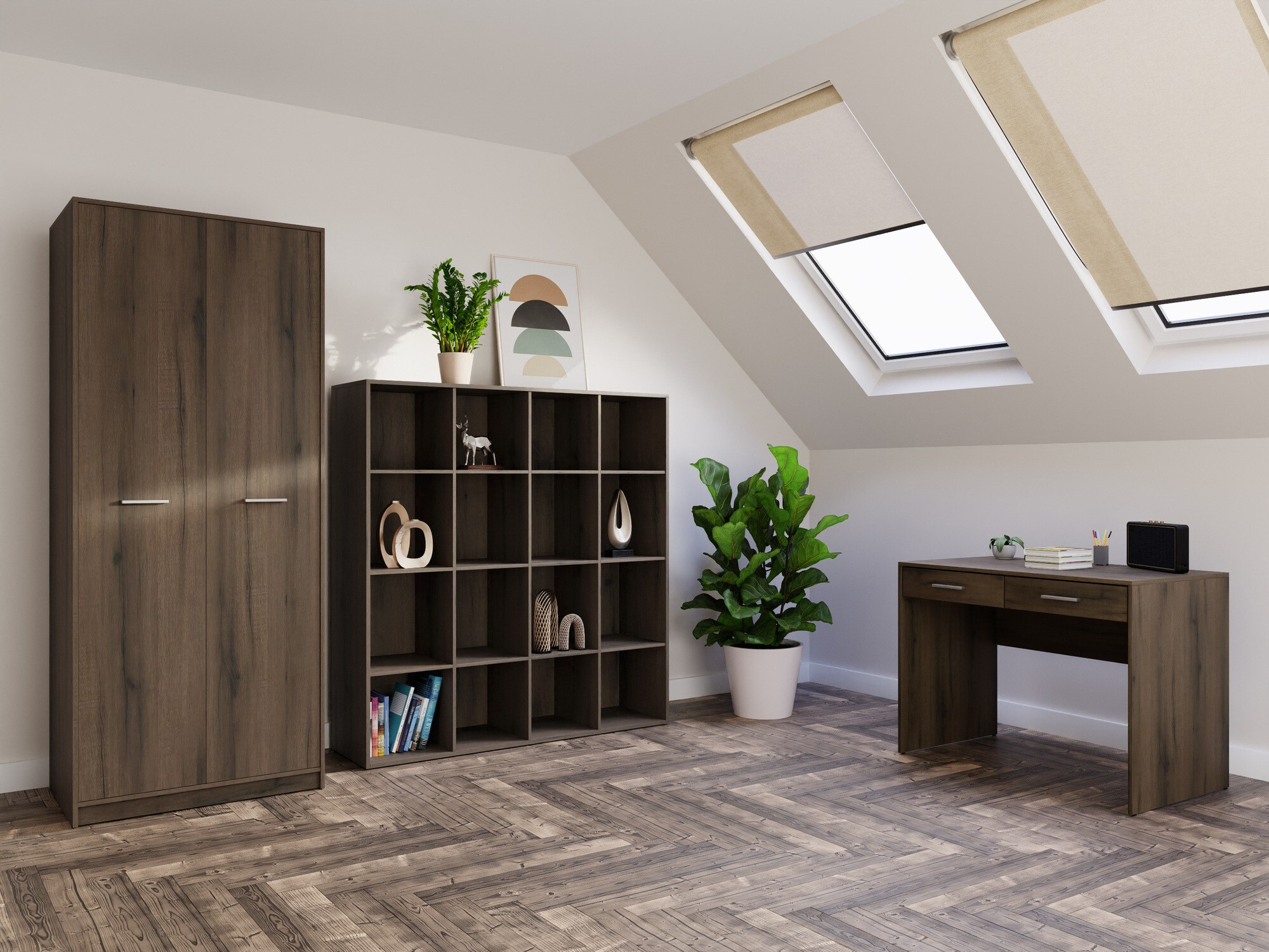 Heimbüro-Set Novsore 166 (Eichenholzoptik dunkel)