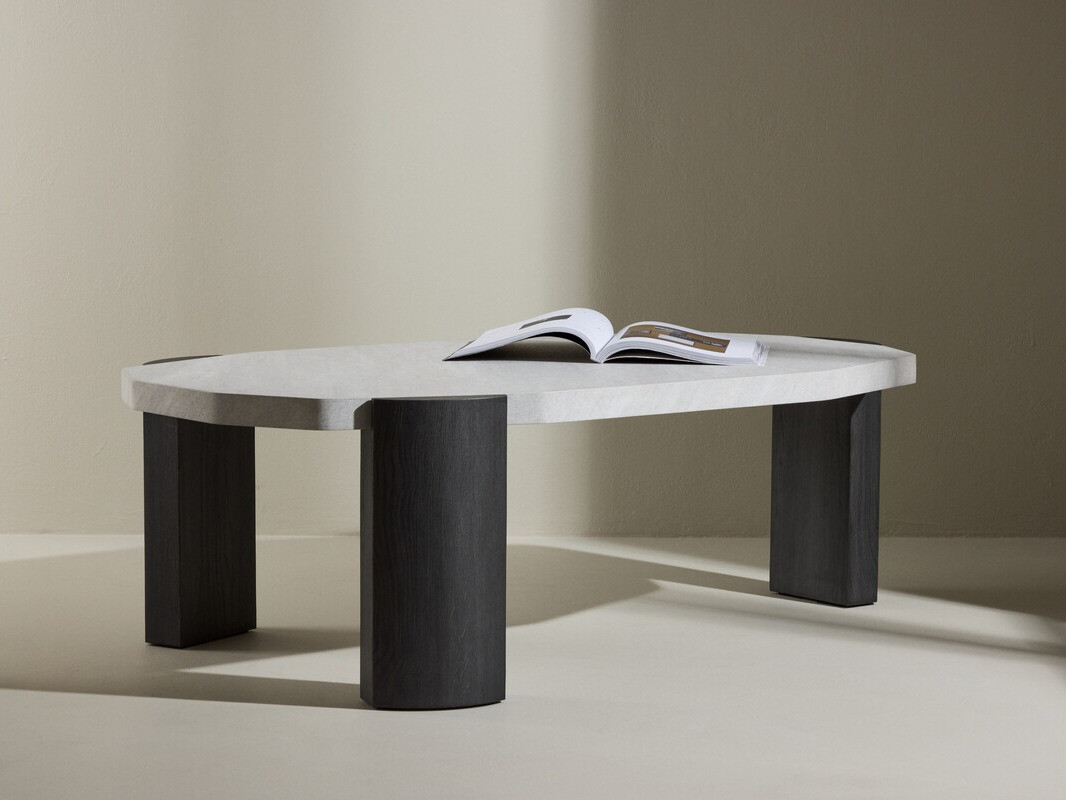 Couchtisch Dallas 4792 (Schwarz + Weißer Marmor)