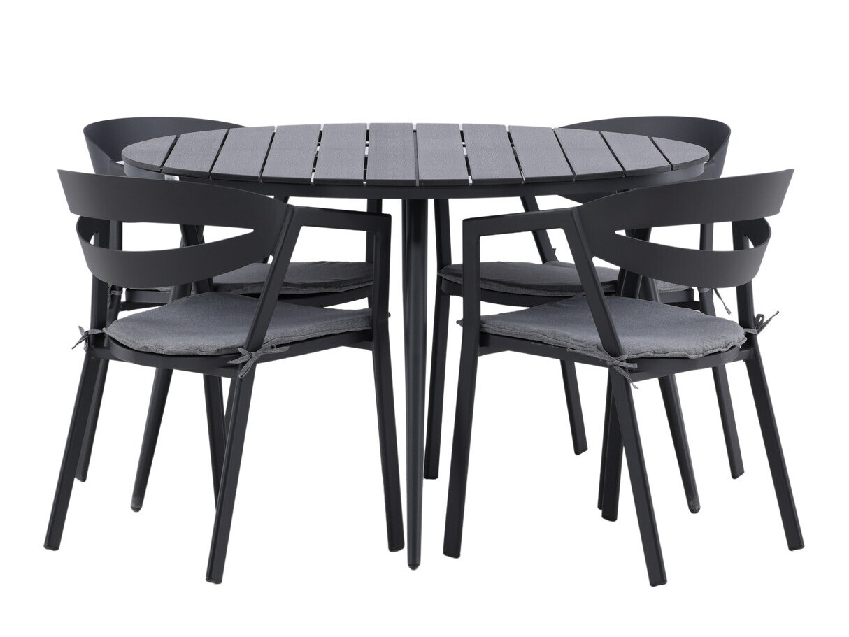 Tisch und Stühle Dallas 4791 (Schwarz)