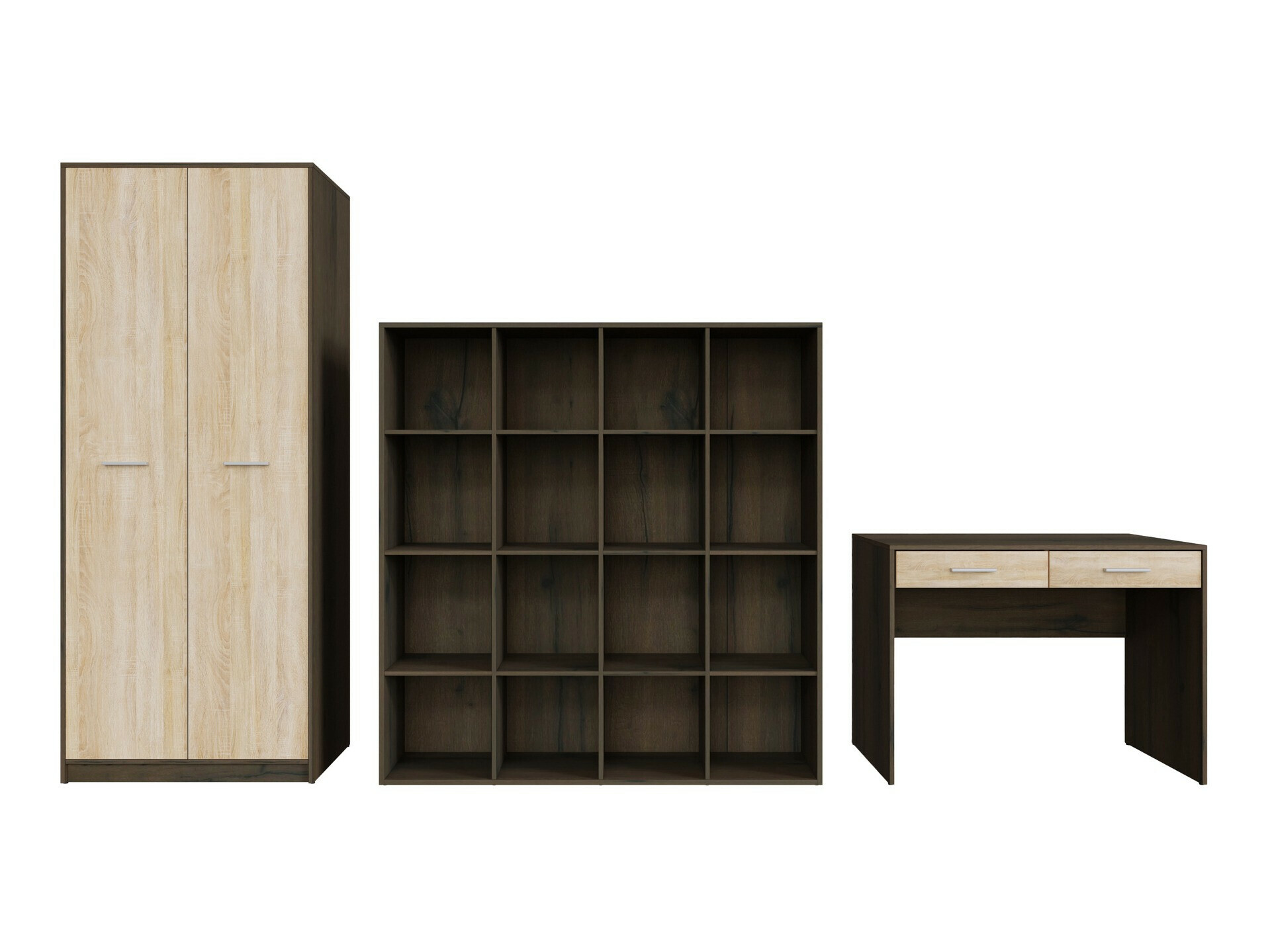 Heimbüro-Set Novsore 166 (Eichenholzoptik dunkel + Sonoma Eichenholzoptik)