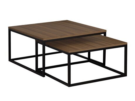Couchtischset Oswego 101 (Walnussholzoptik + Schwarz)