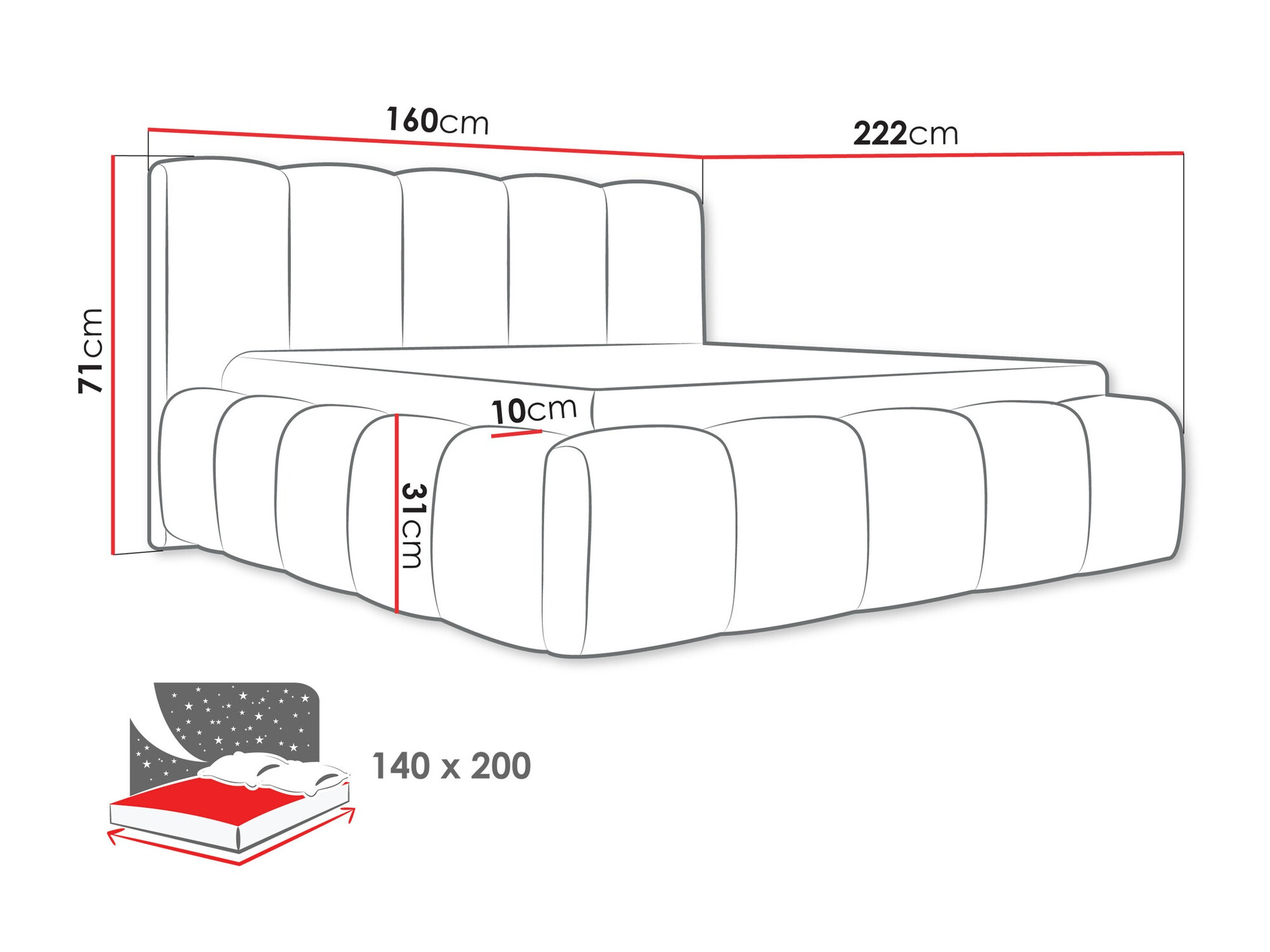 Bett TrendyNest Vulpora I (Abriamo 04)