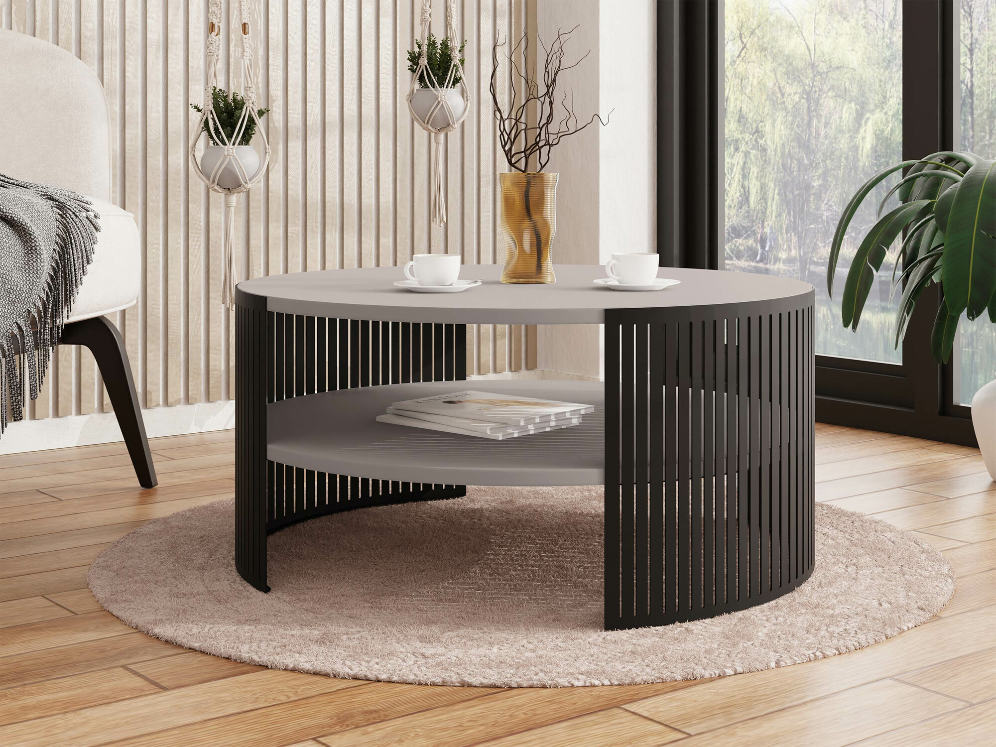 Couchtisch Civer (Schwarz + Kaschmir)