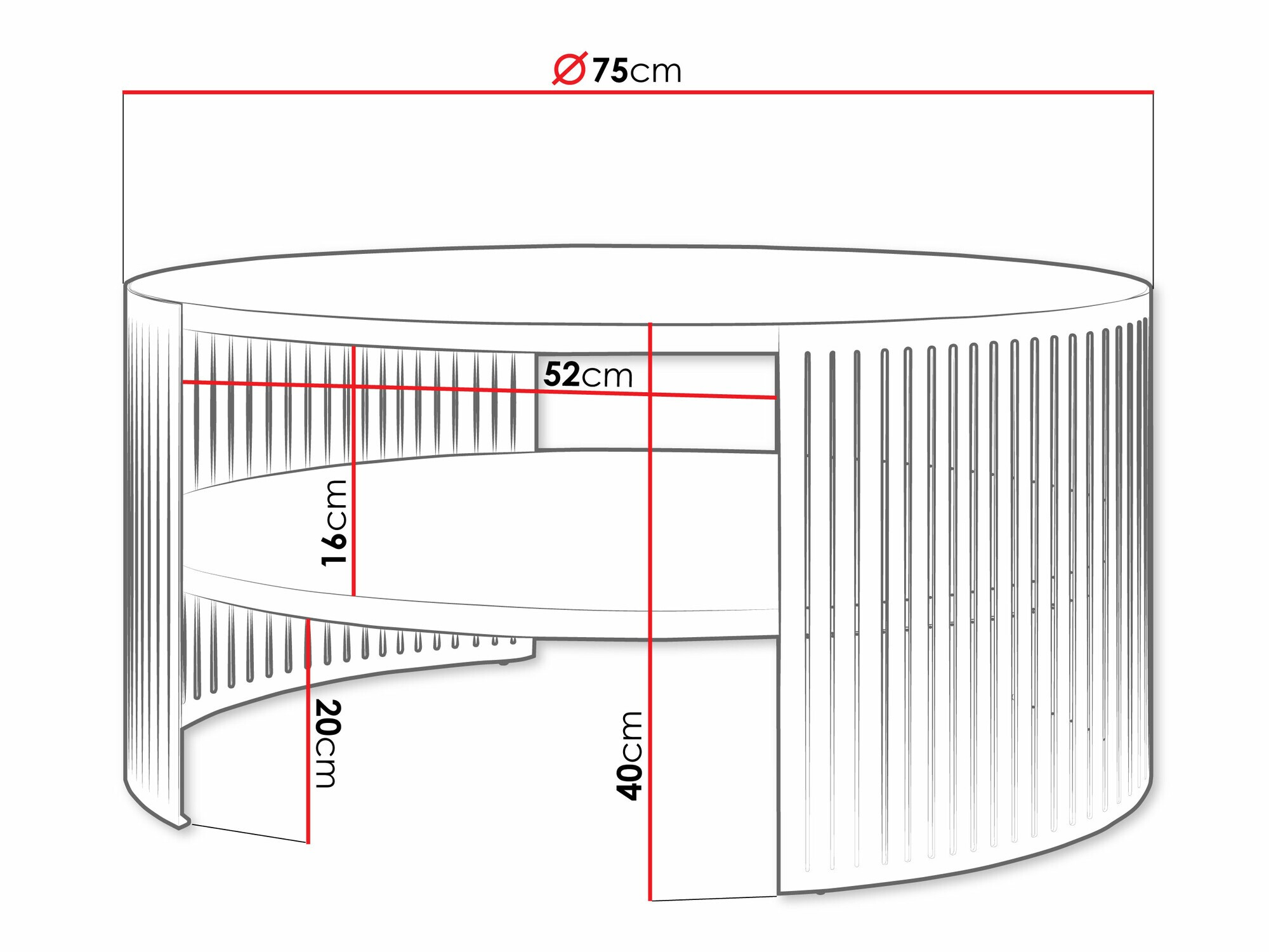 Couchtisch Civer (Schwarz + Walnussholzoptik)