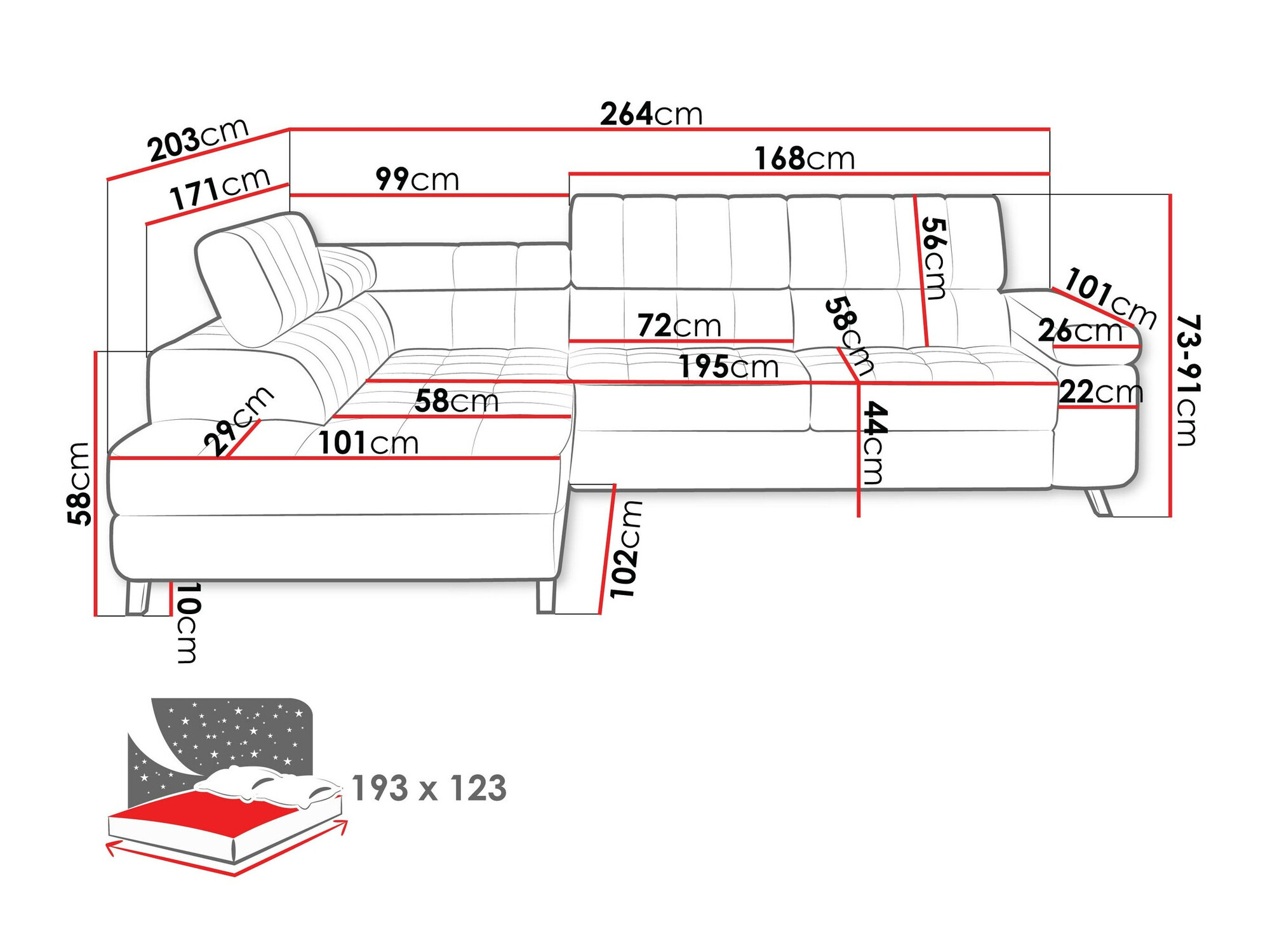 Ecksofa Comfivo Agnus (Clara 215.02)