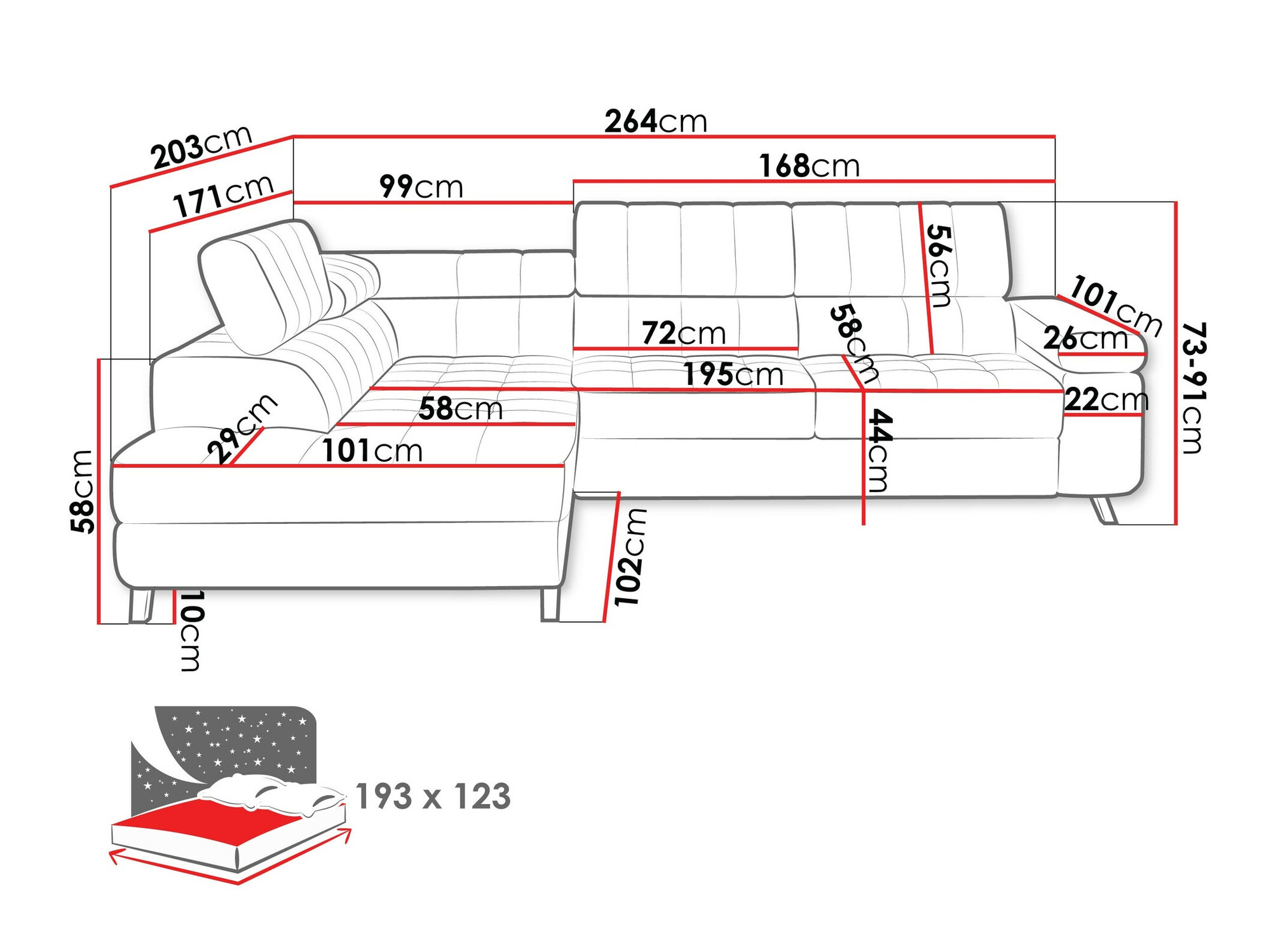 Ecksofa Comfivo Agnus (Coral 45)