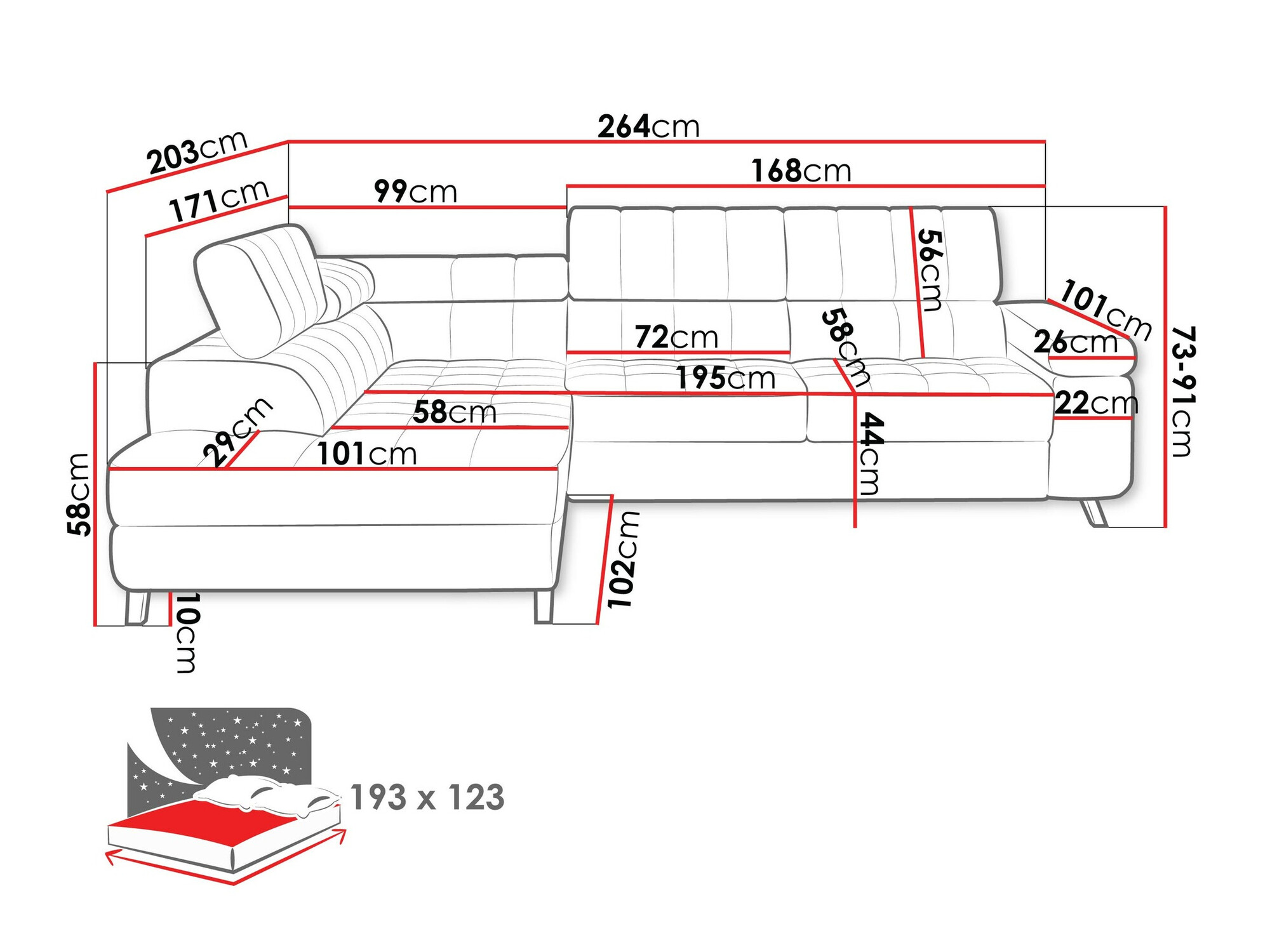 Ecksofa Comfivo Agnus (Coral 65)