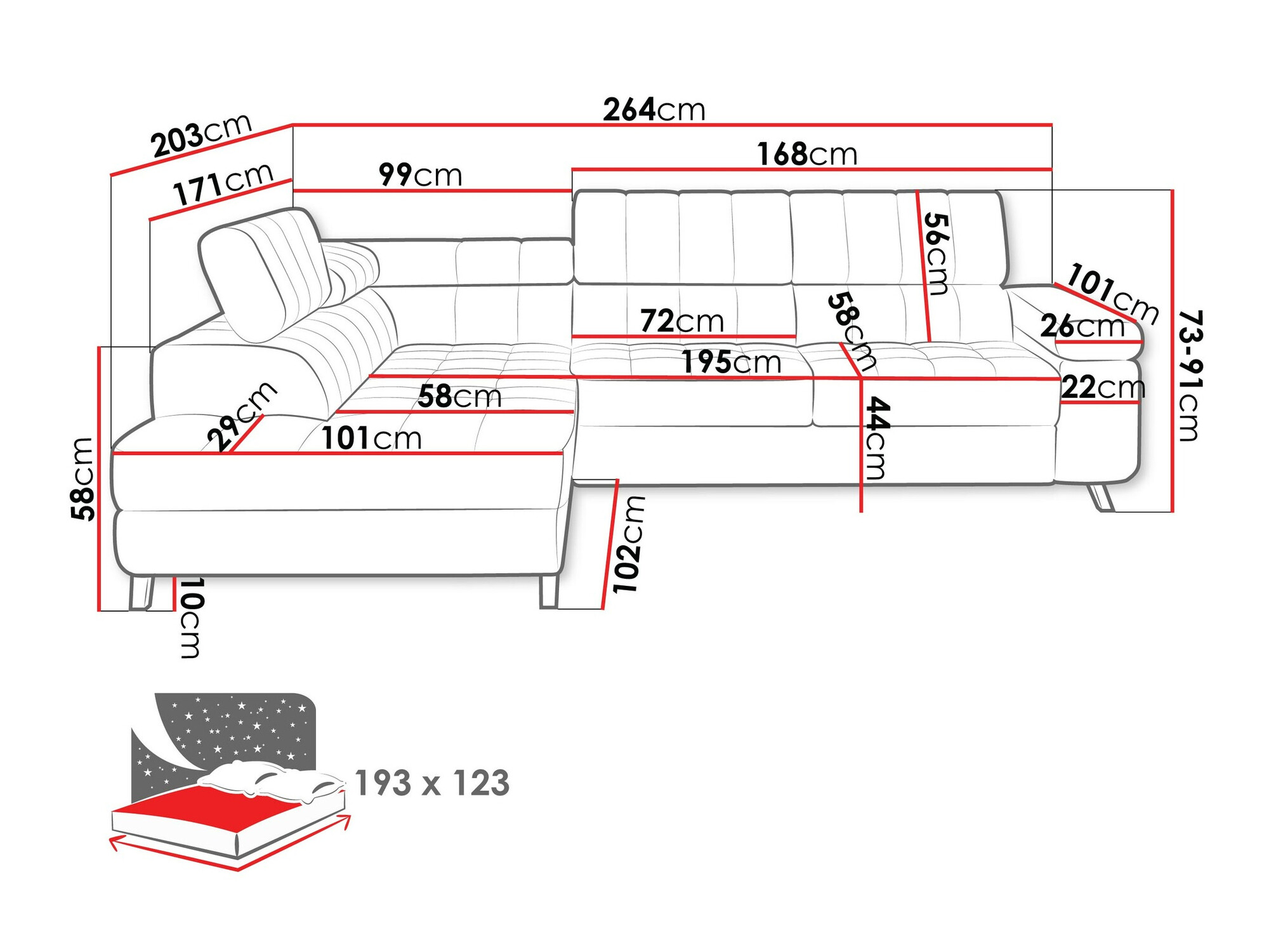 Ecksofa Comfivo Agnus (Flow 06)