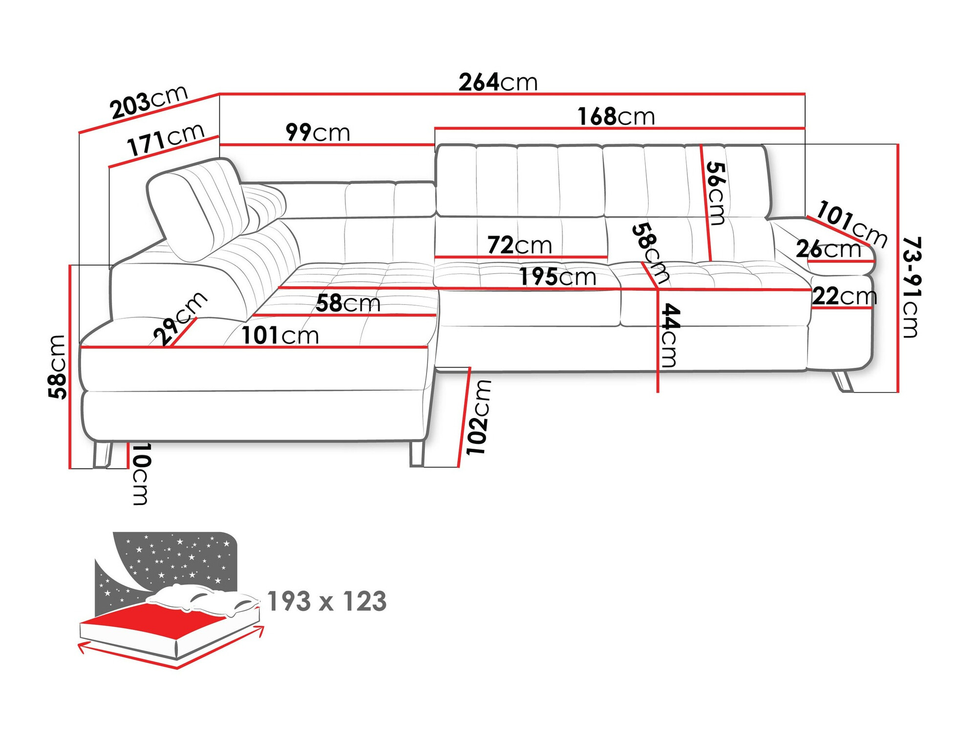 Ecksofa Comfivo Agnus (Flow 06)
