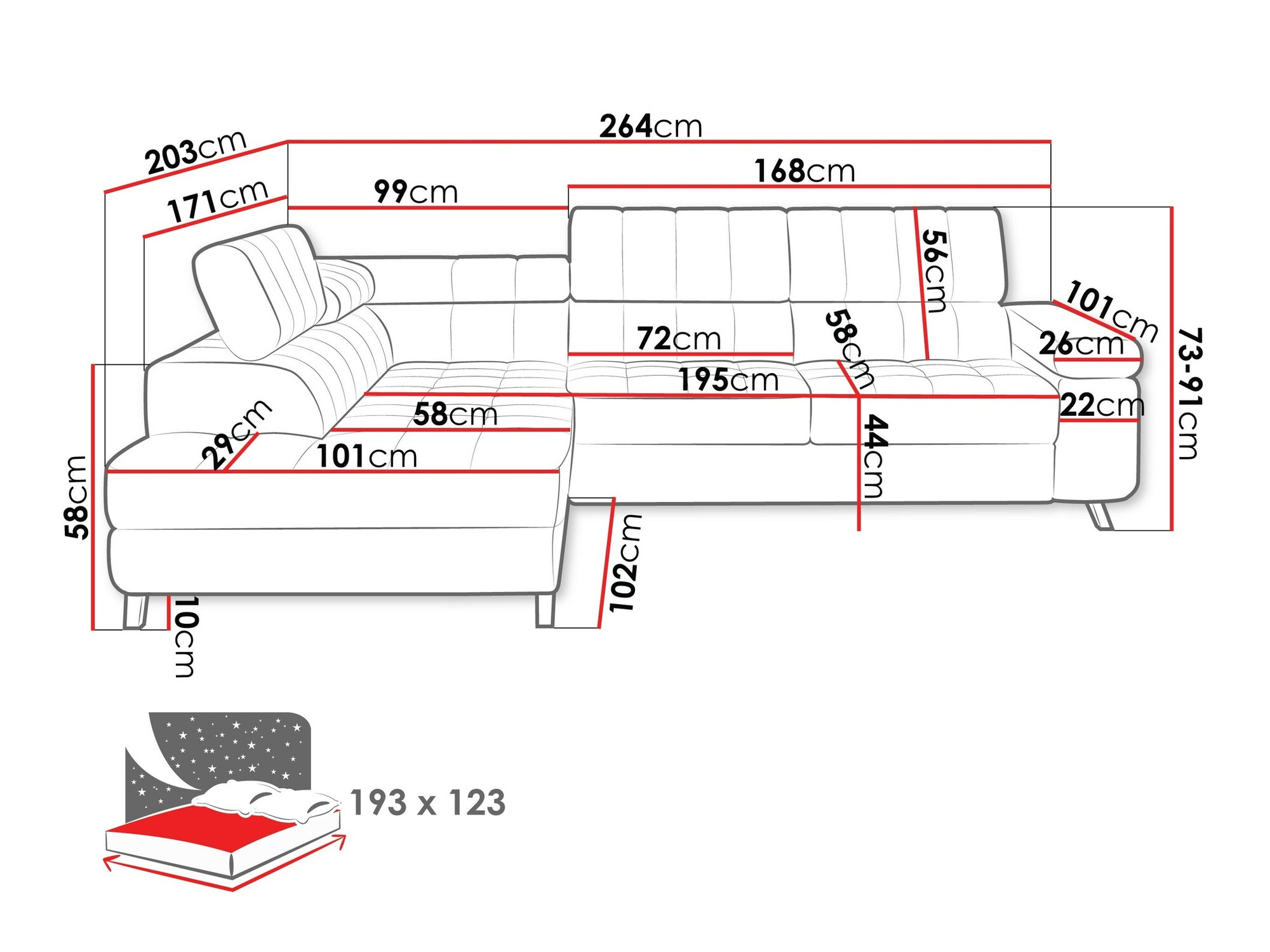 Ecksofa Comfivo Agnus (Fresh 13)