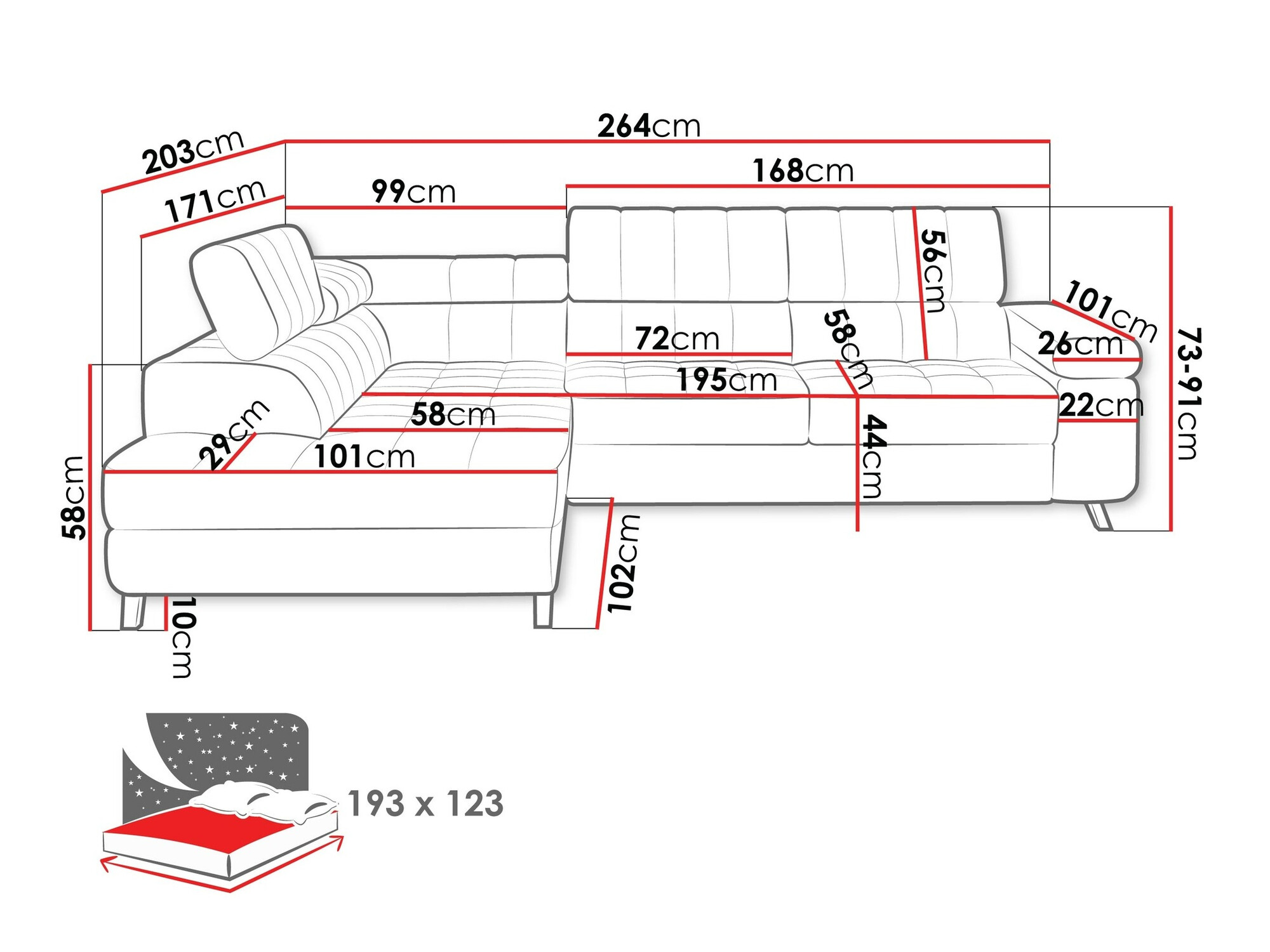Ecksofa Comfivo Agnus (Magic Velvet 2227)