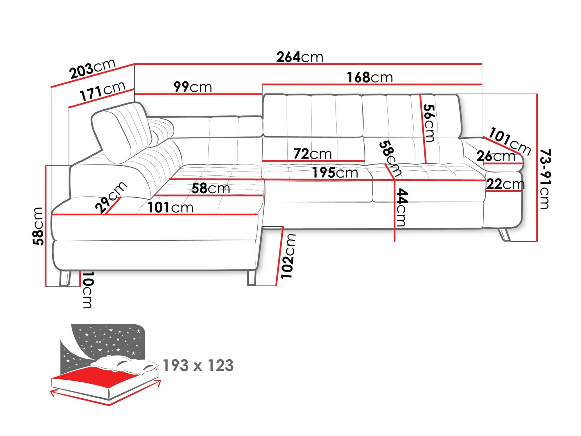 Ecksofa Comfivo Agnus (Matana 17)