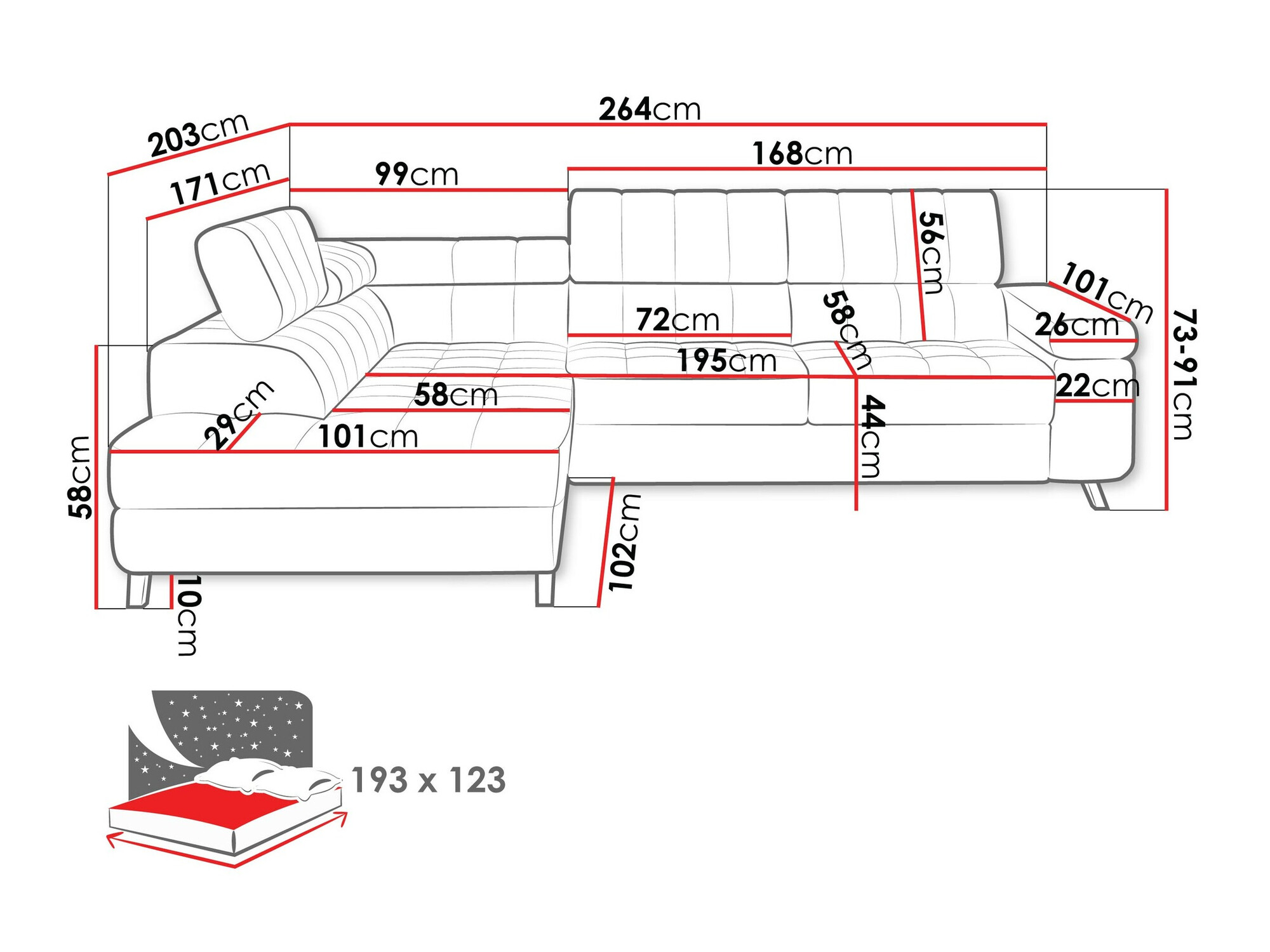 Ecksofa Comfivo Agnus (Matana 17)