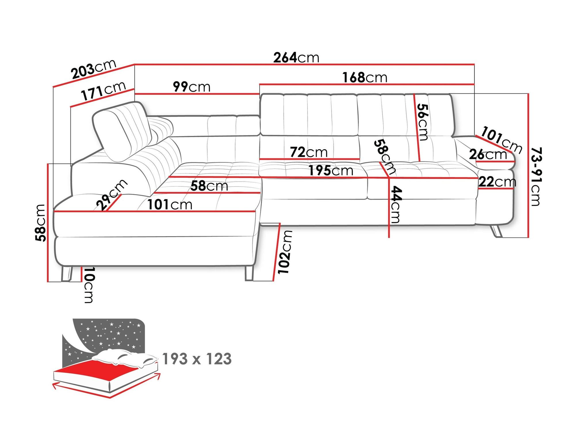 Ecksofa Comfivo Agnus (Sorriso 22)
