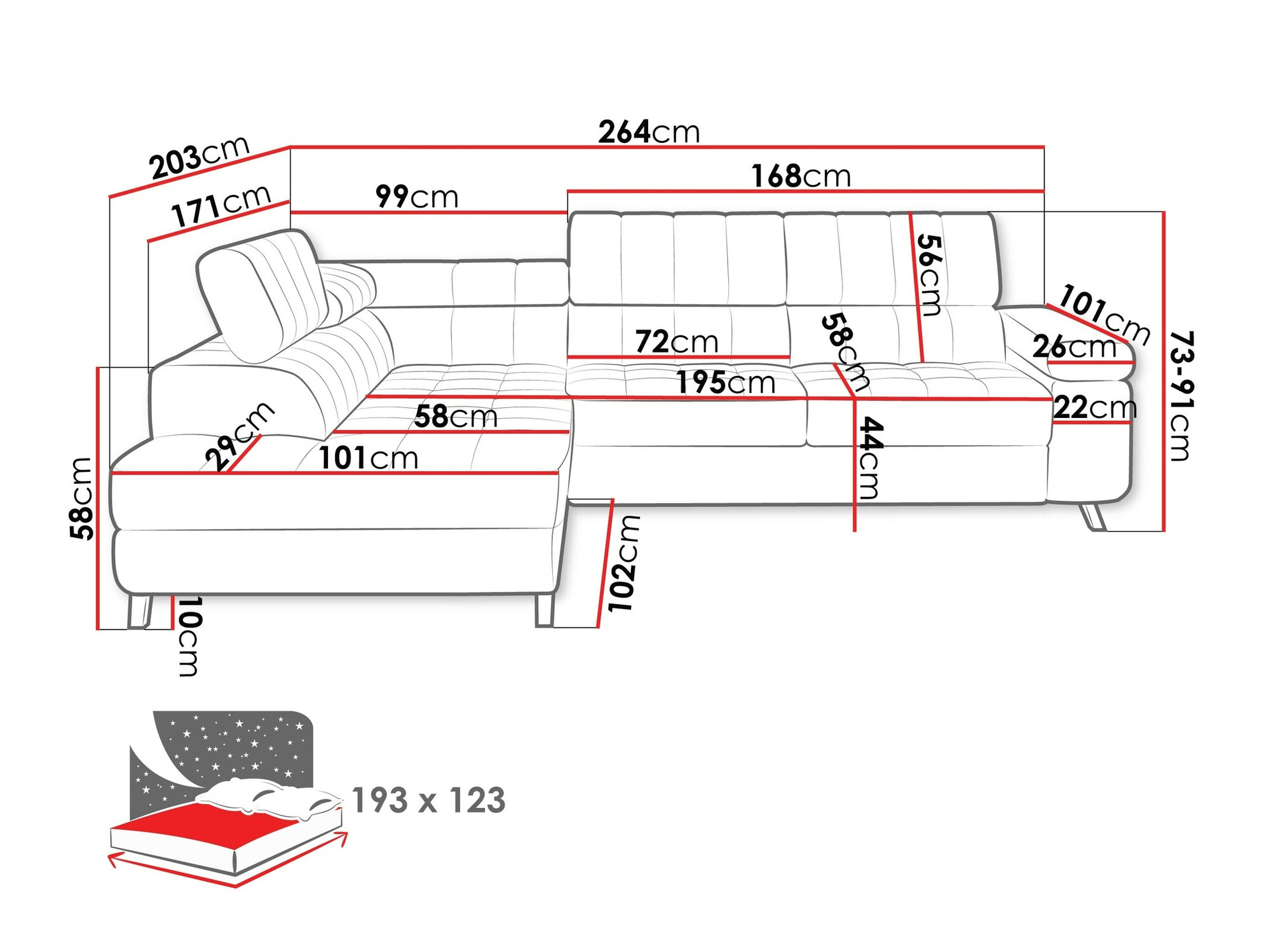 Ecksofa Comfivo Agnus (Velo 625)
